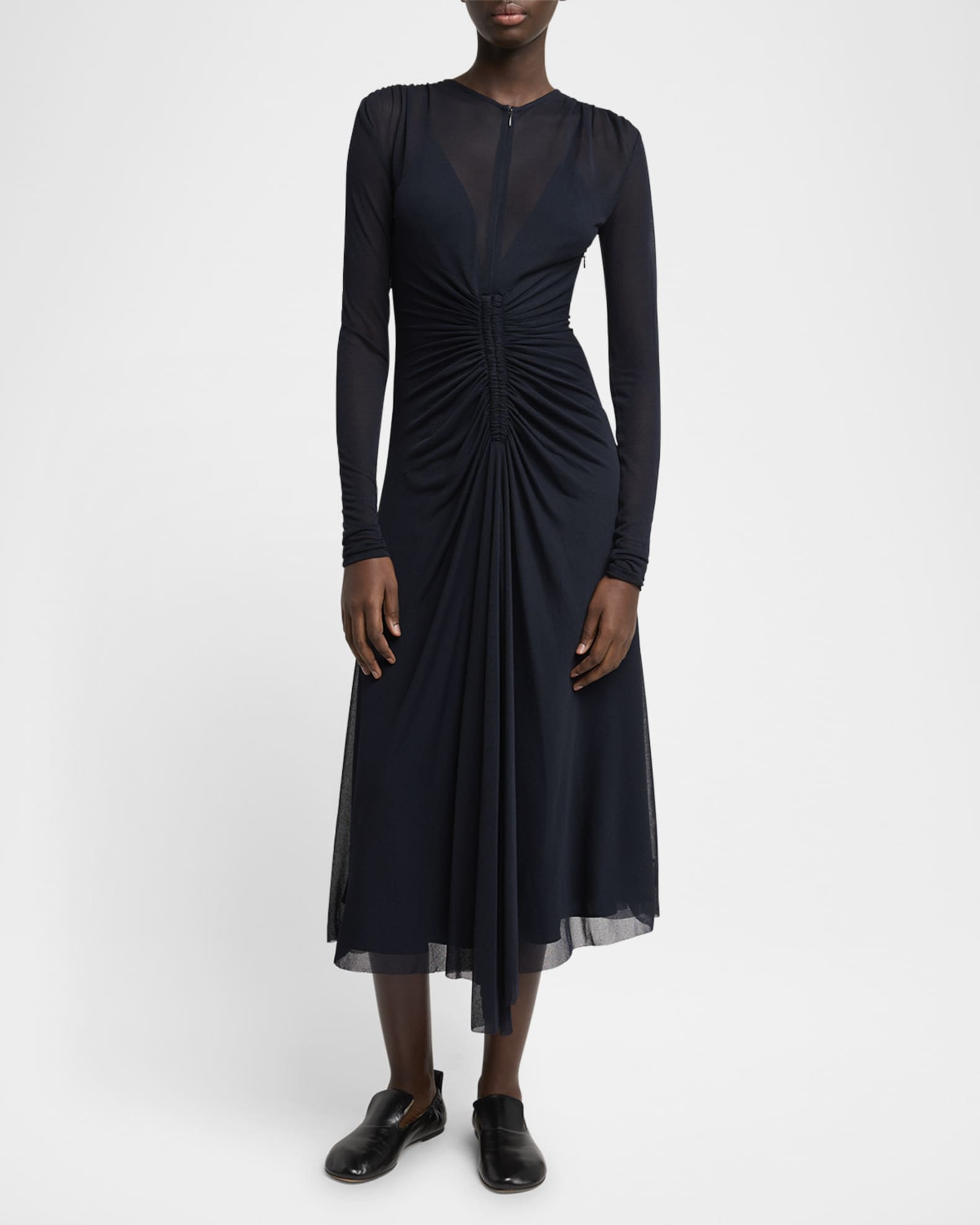 Kerstin Ruched Crepe Jersey Midi Dress 1