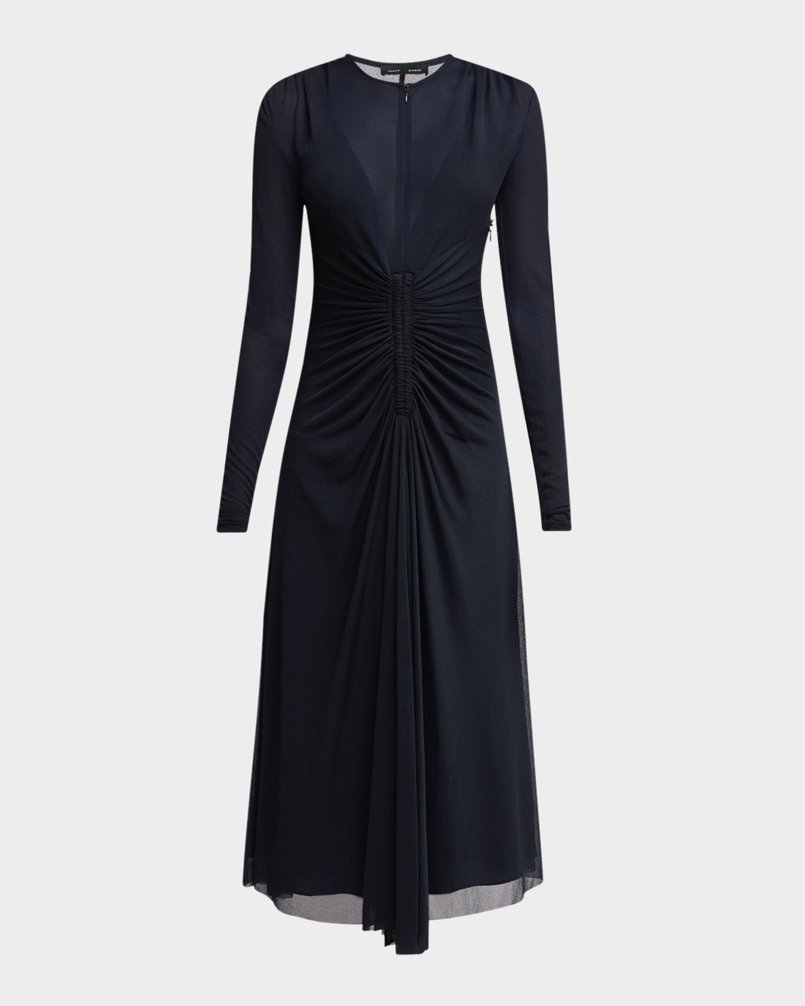Kerstin Ruched Crepe Jersey Midi Dress 0