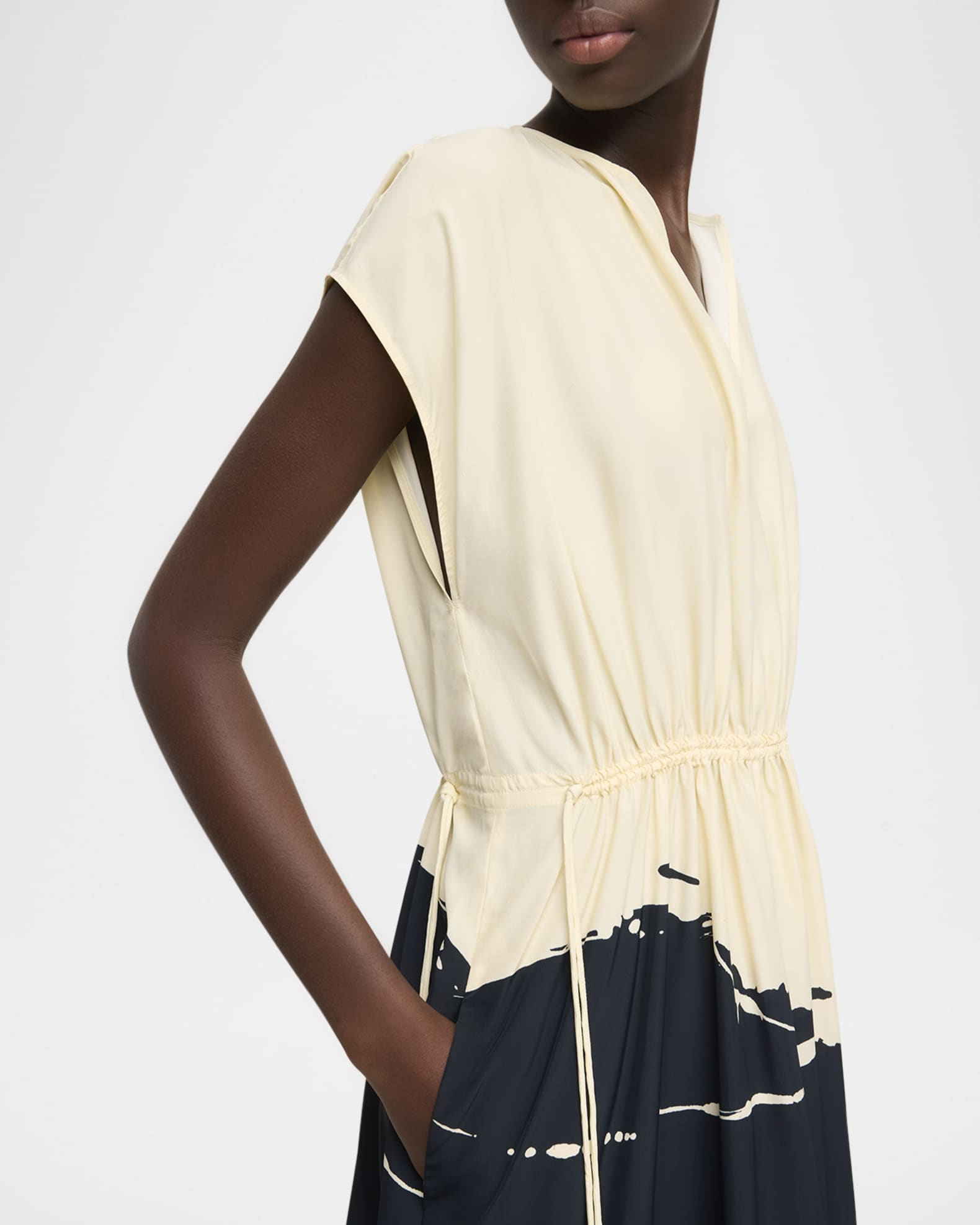Ezra Dress in Printed Viscose Black Multi | Proenza Schouler Official Site
