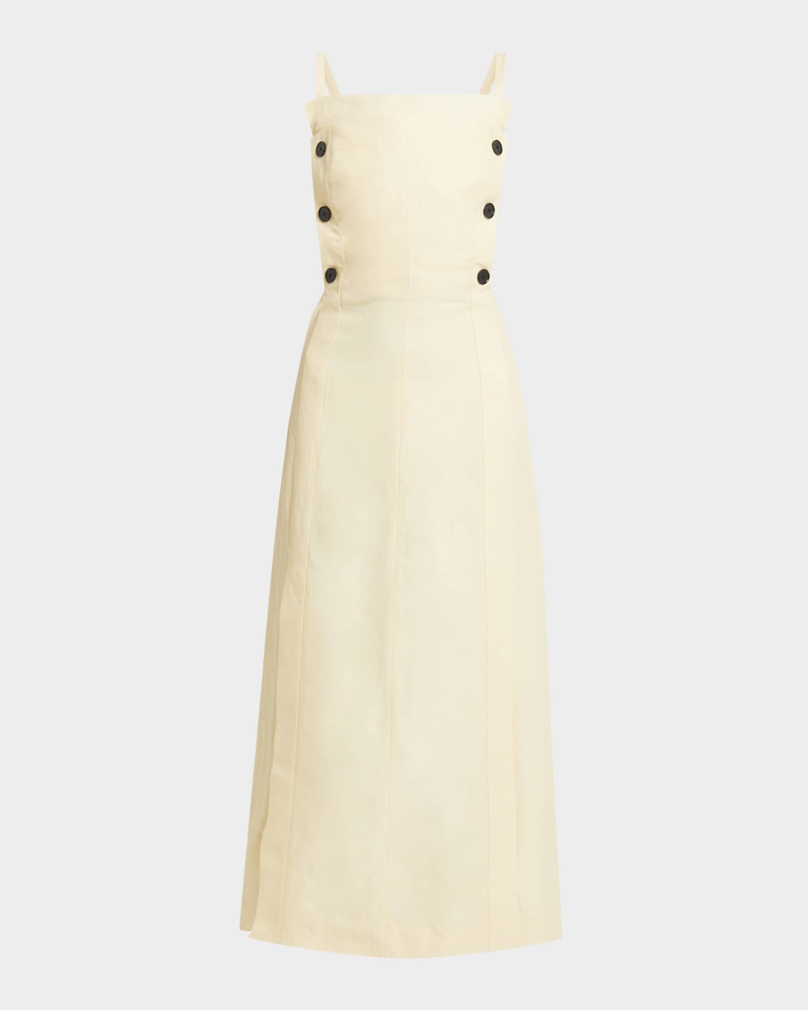 Candice Long Buttoned Linen Dress 0