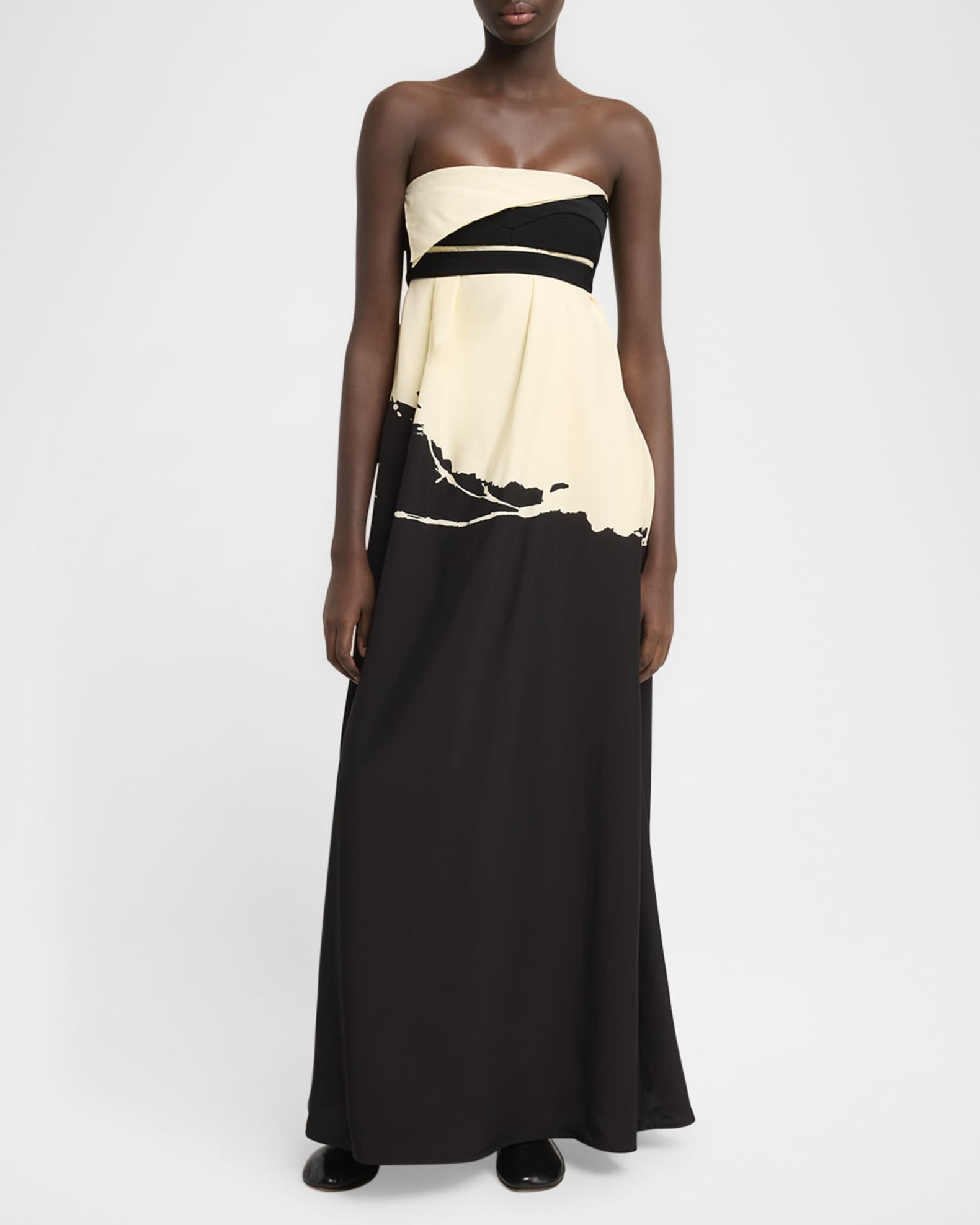 Ophelia Printed Strapless Marocaine Dress 1