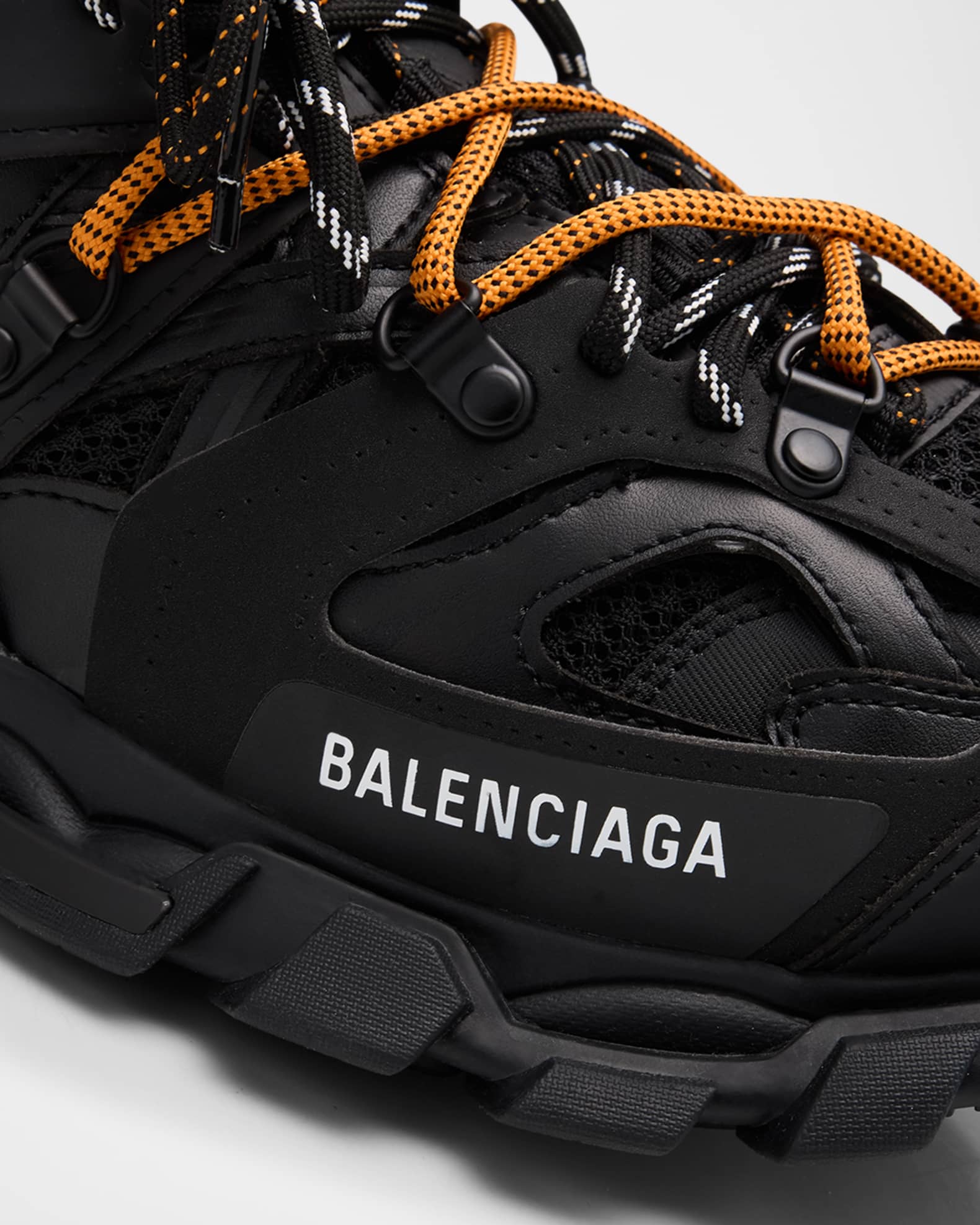 スニーカー Balenciaga Black Mesh And Rubber Track Trail Sneakers Balenciaga Men's Track Trail Mesh Sneakers | Neiman Marcus