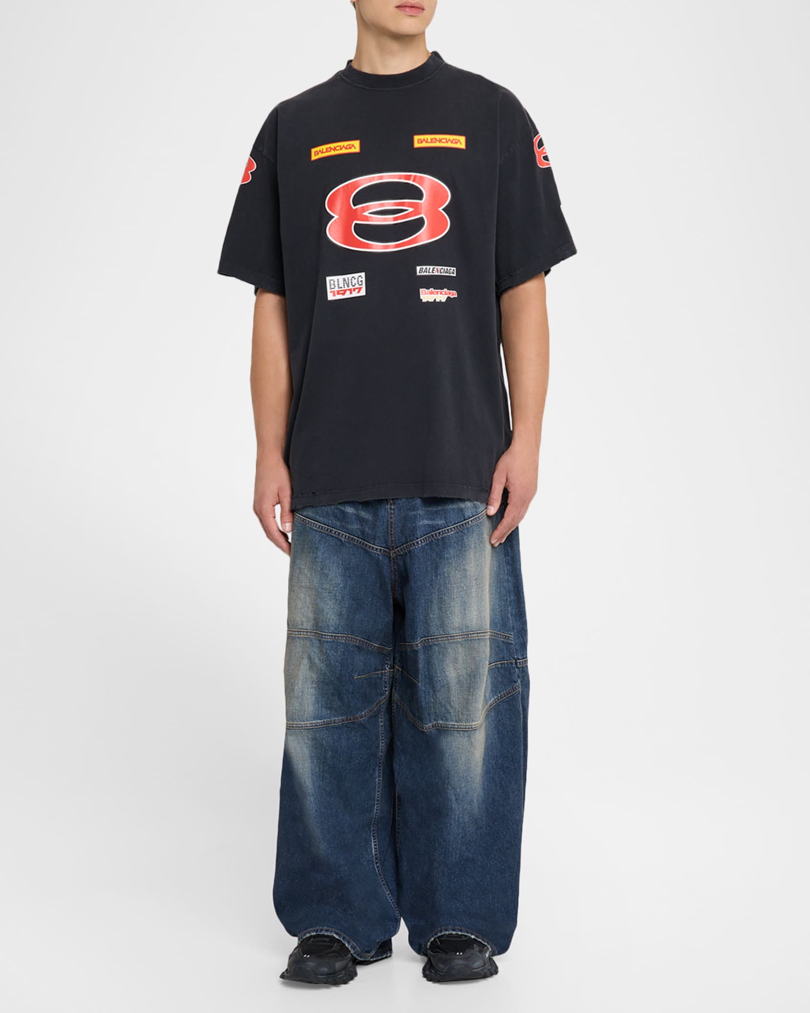 Men's Sponsor Logos Oversized Graphic T-Shirt 1