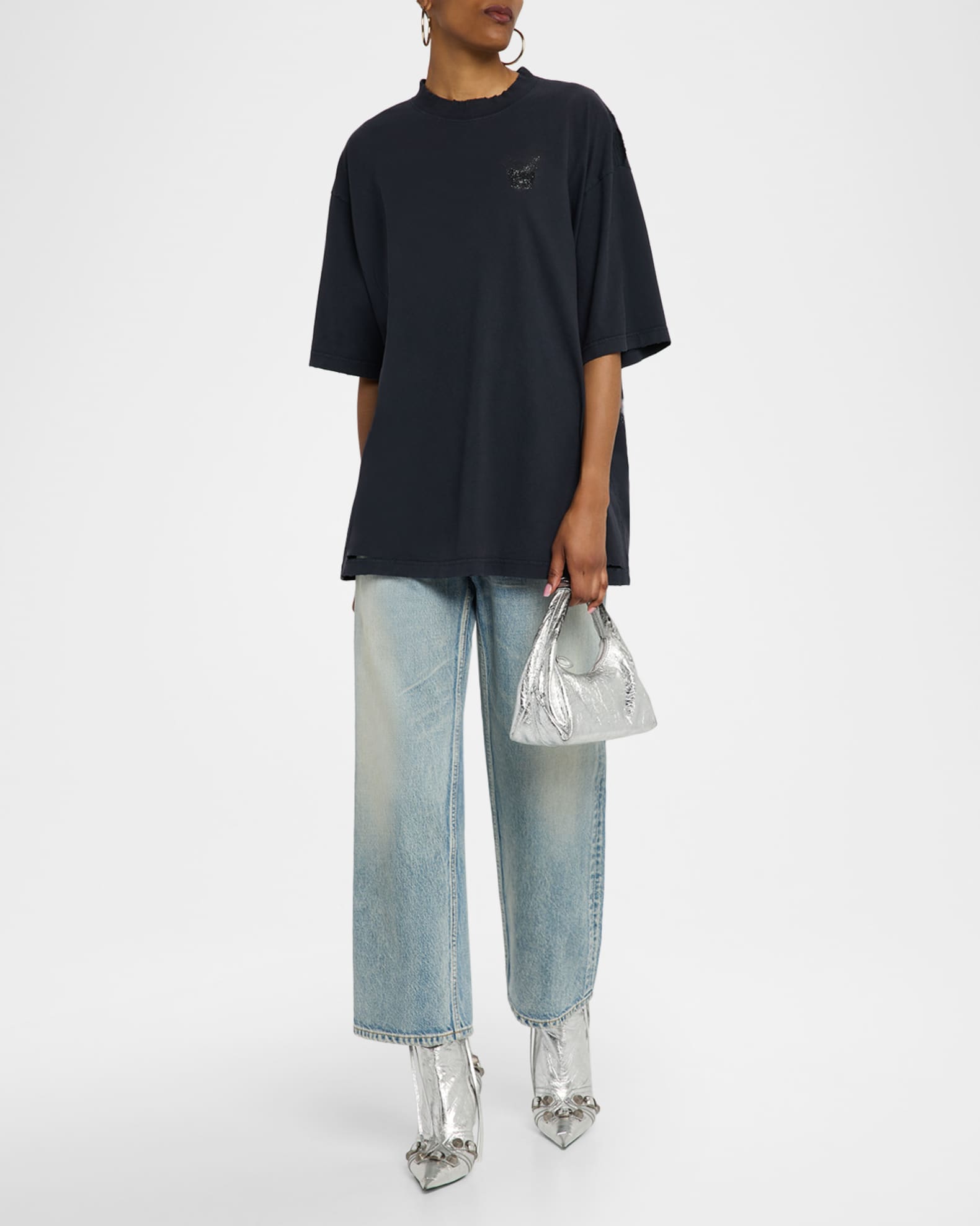 Balenciaga Logo Medium Fit T-Shirt | Neiman Marcus