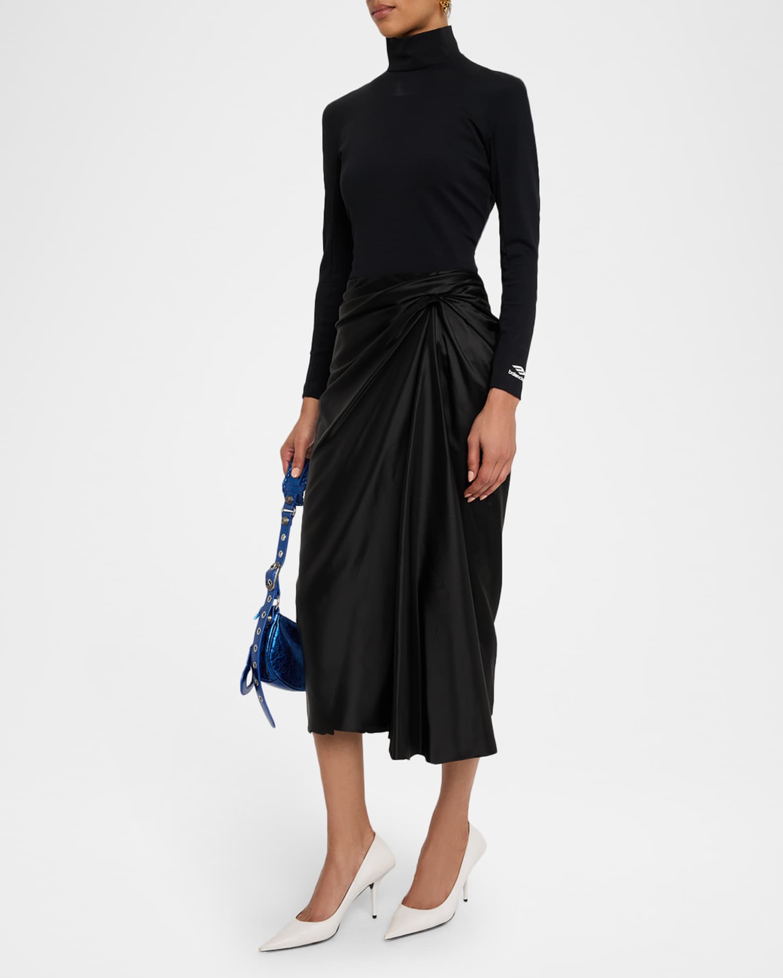 Draped Cupro Midi Skirt 1