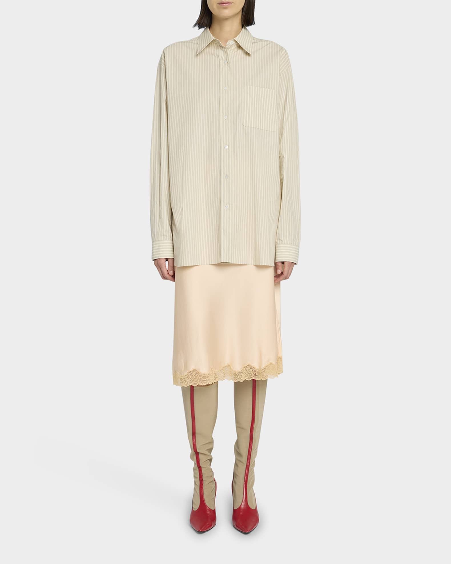 【TheRow】IRENE MIDI SIRT IN SILK SATIN THE ROW Irene Silk Slip Skirt | Neiman Marcus