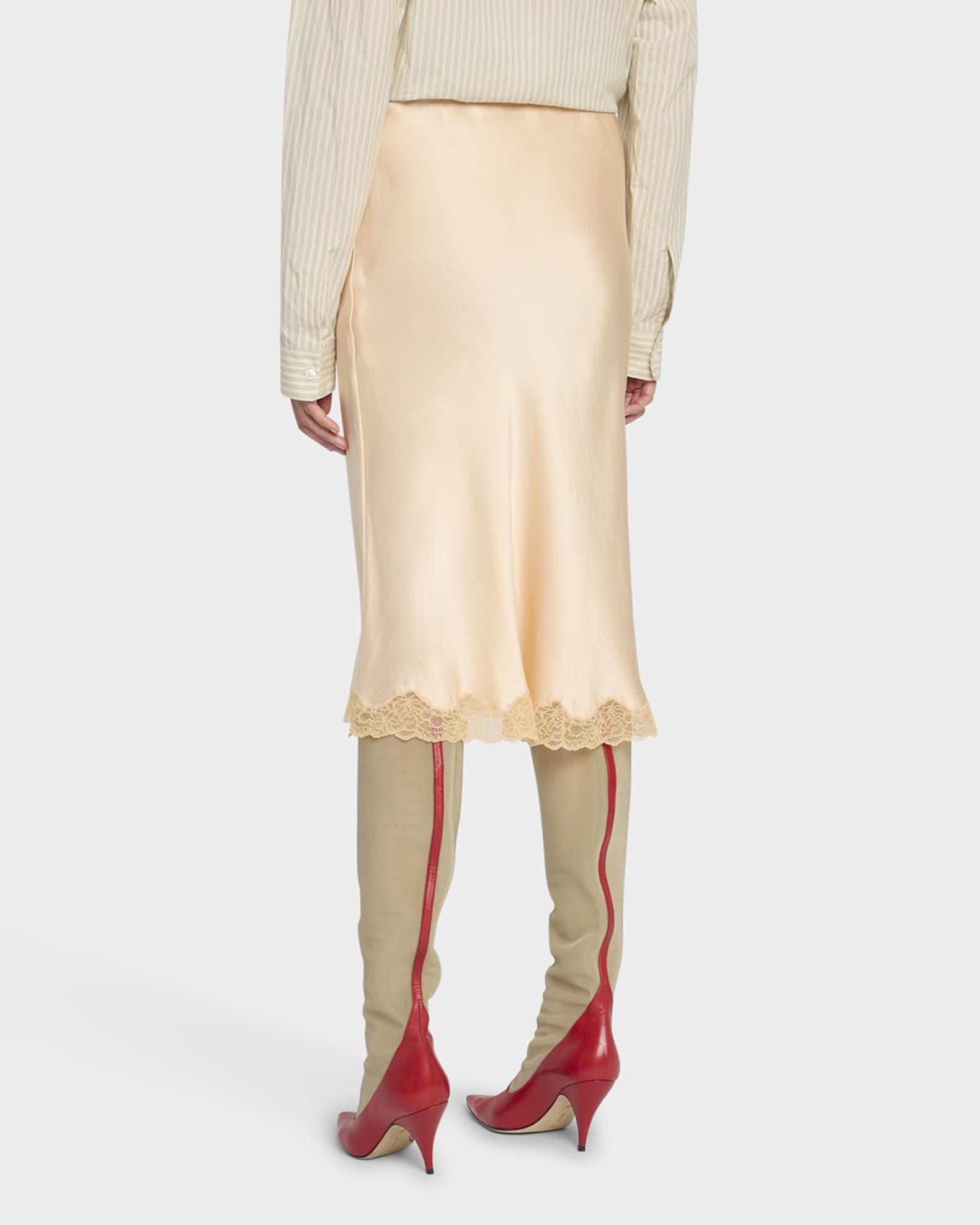 【THE ROW】 IRENE MIDI SIRT IN SILK SATIN THE ROW Irene Silk Slip Skirt | Neiman Marcus