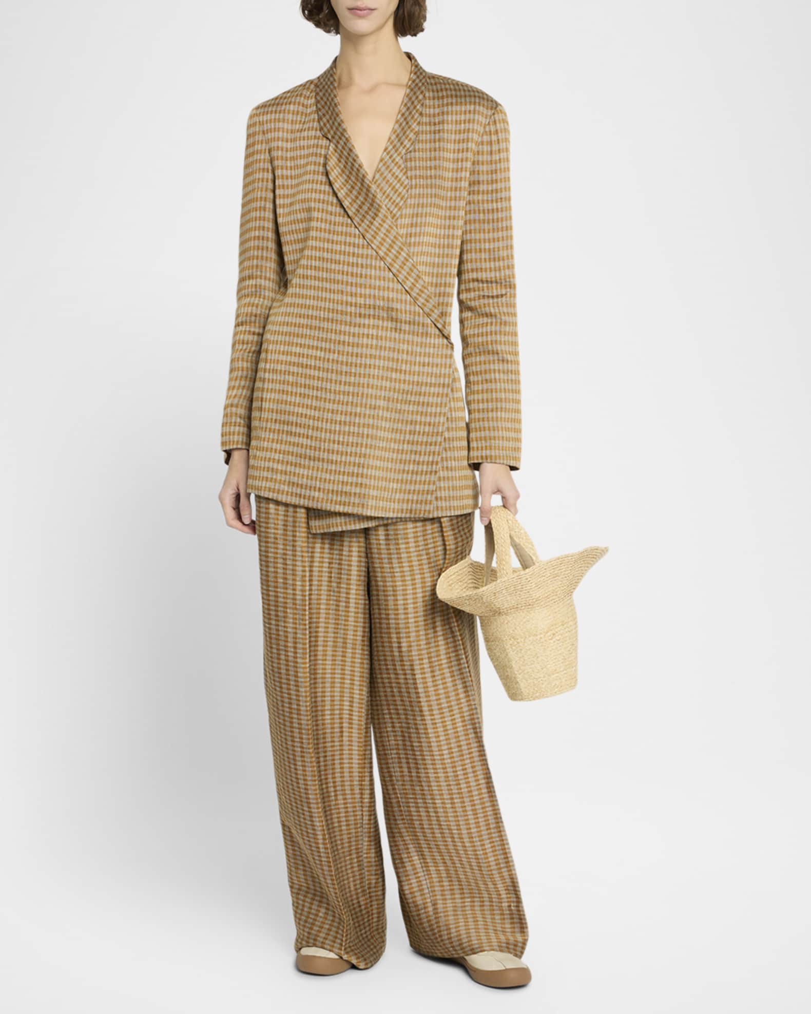 パンツ [The Row] Ali Pant in Linen Ali Pant Black in Linen – The Row