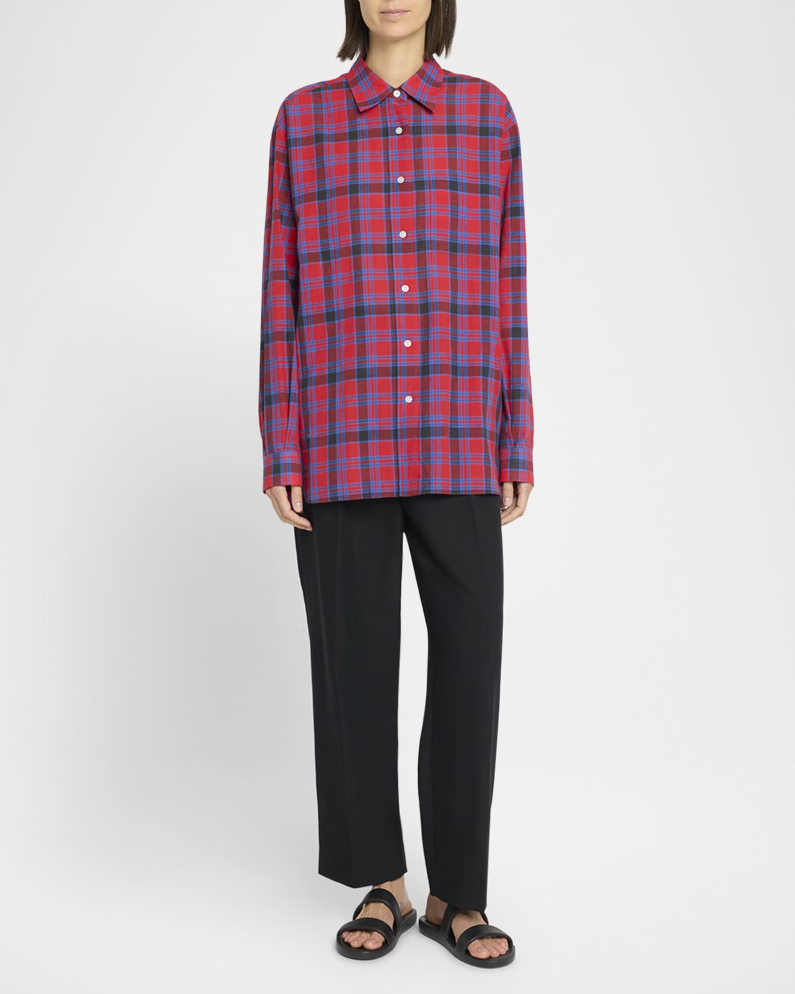 THE ROW Lilas Pleated Straight-Leg Pants | Neiman Marcus