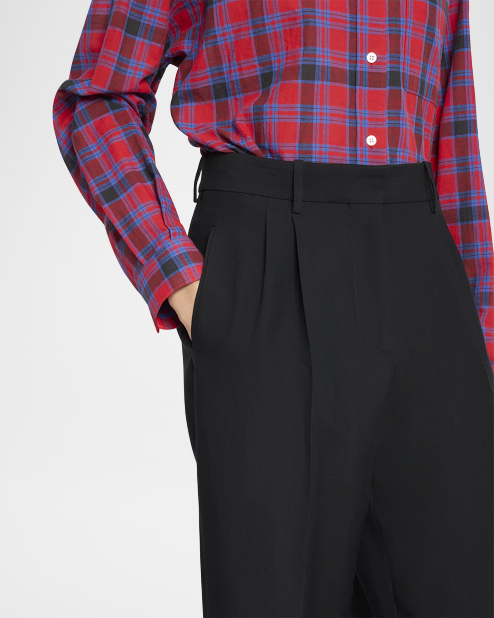 THE ROW Lilas Pleated Straight-Leg Pants | Neiman Marcus