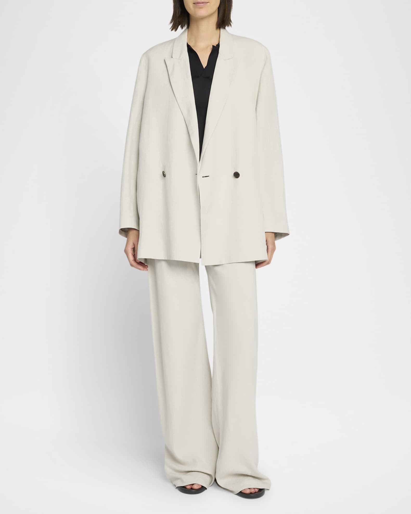 The Row Women's Iven Silk and Nylon Trousers Grey