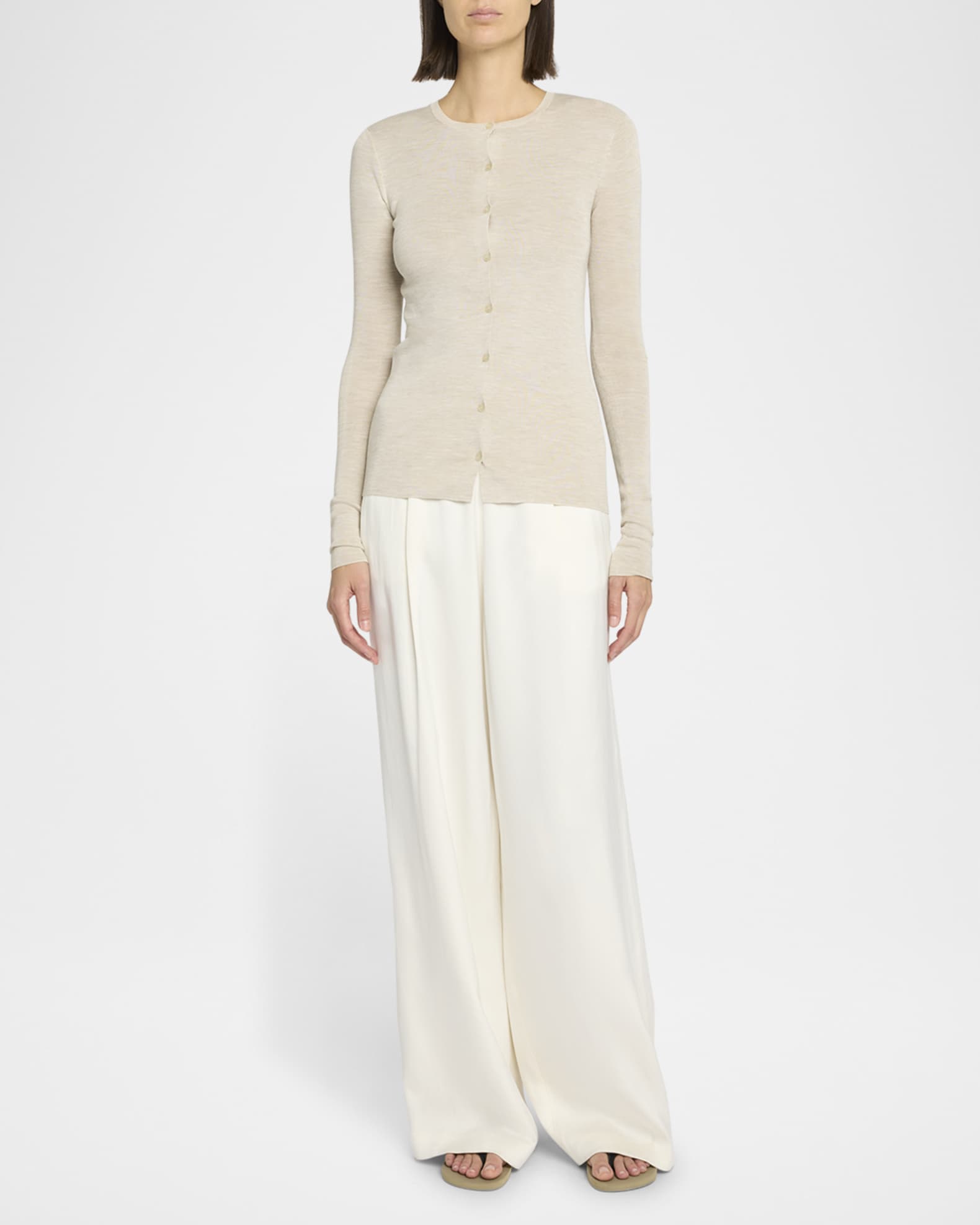 WIRROW LINEN SILK KNIT CARDIGAN サイズ2 THE ROW Josette Silk Knit Cardigan | Neiman Marcus