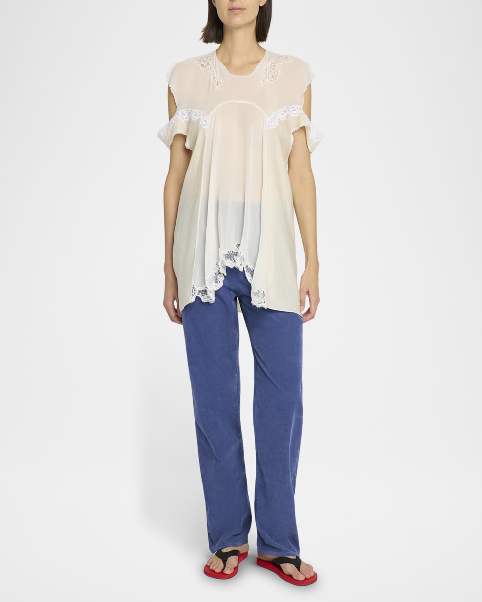 Desy Lace Cold-Shoulder Top 1