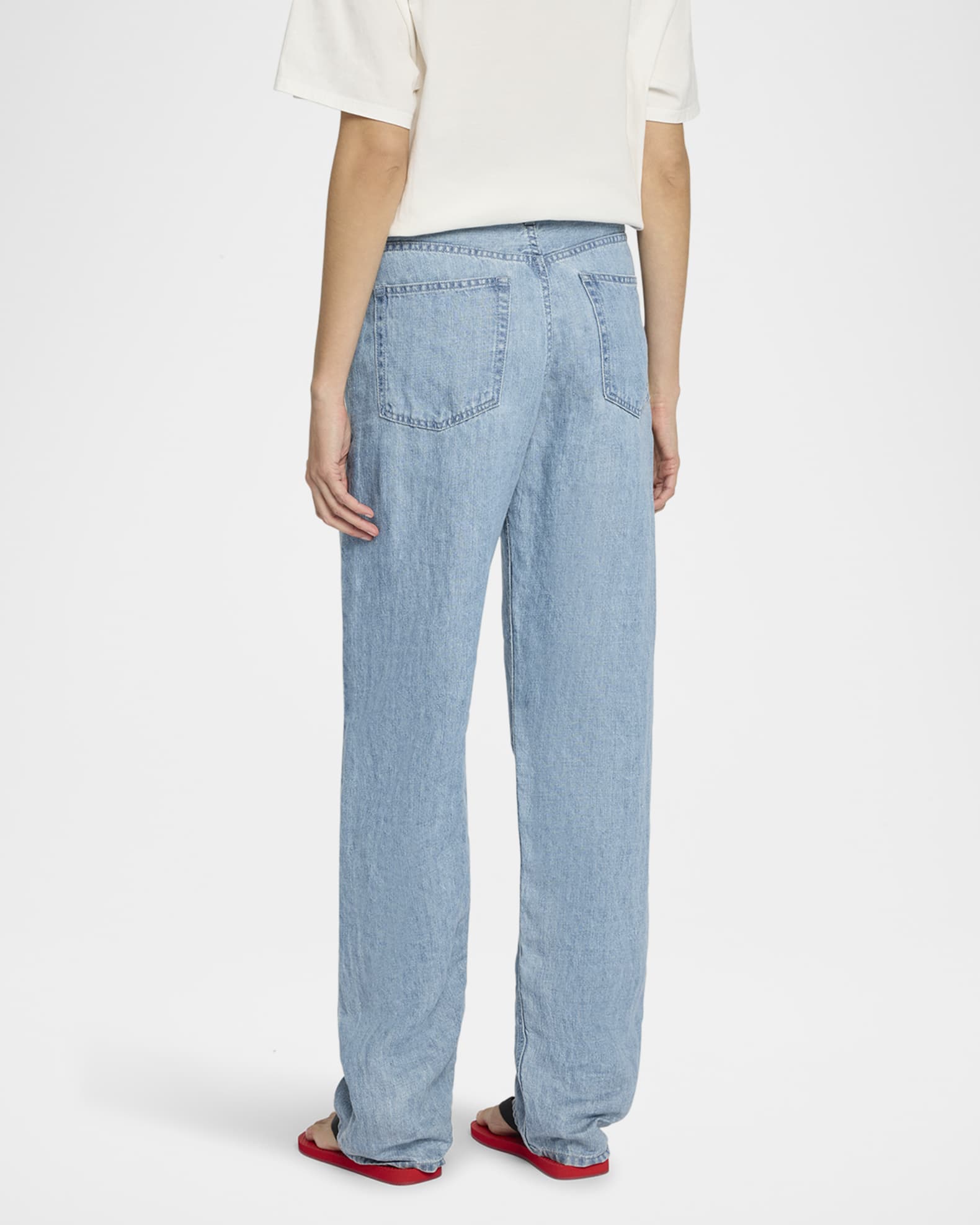 THE ROW Tarley Straight Light Wash Jeans | Neiman Marcus