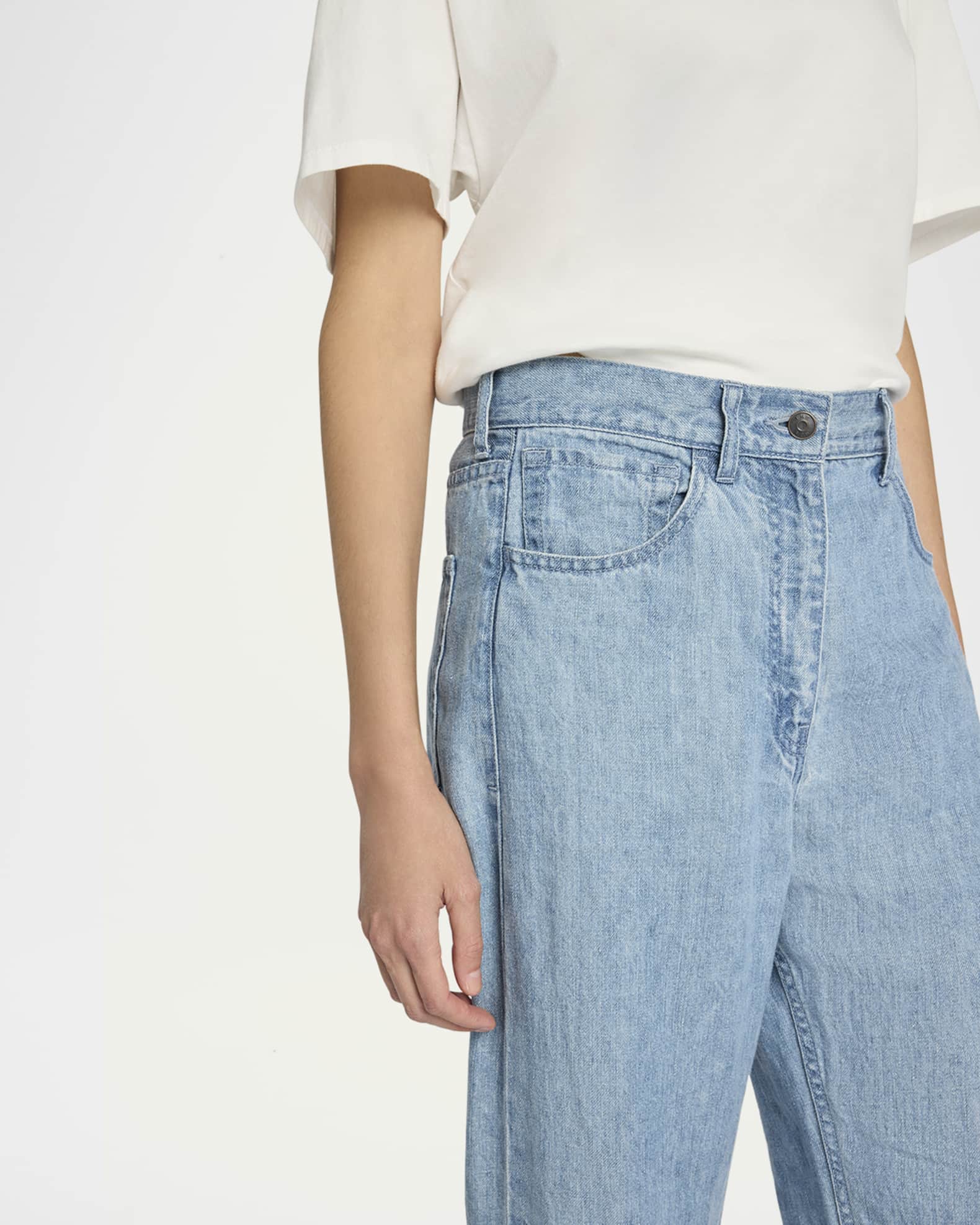 THE ROW Tarley Straight Light Wash Jeans | Neiman Marcus