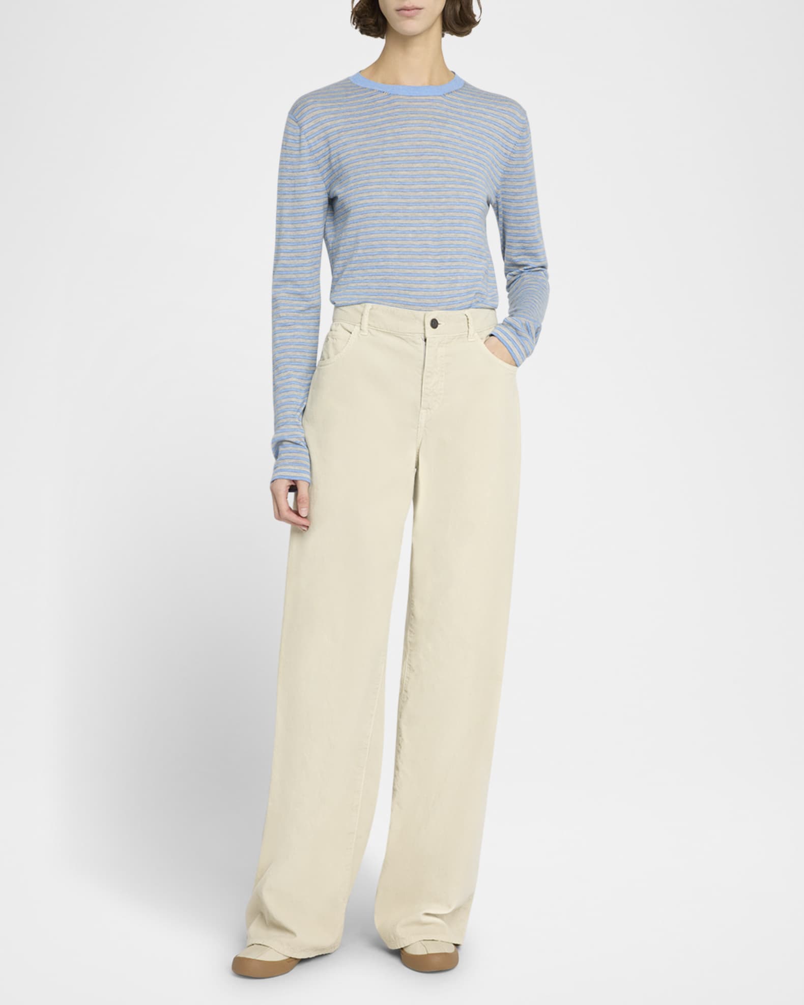 Juhi Stripe Cashmere-Blend Top 1