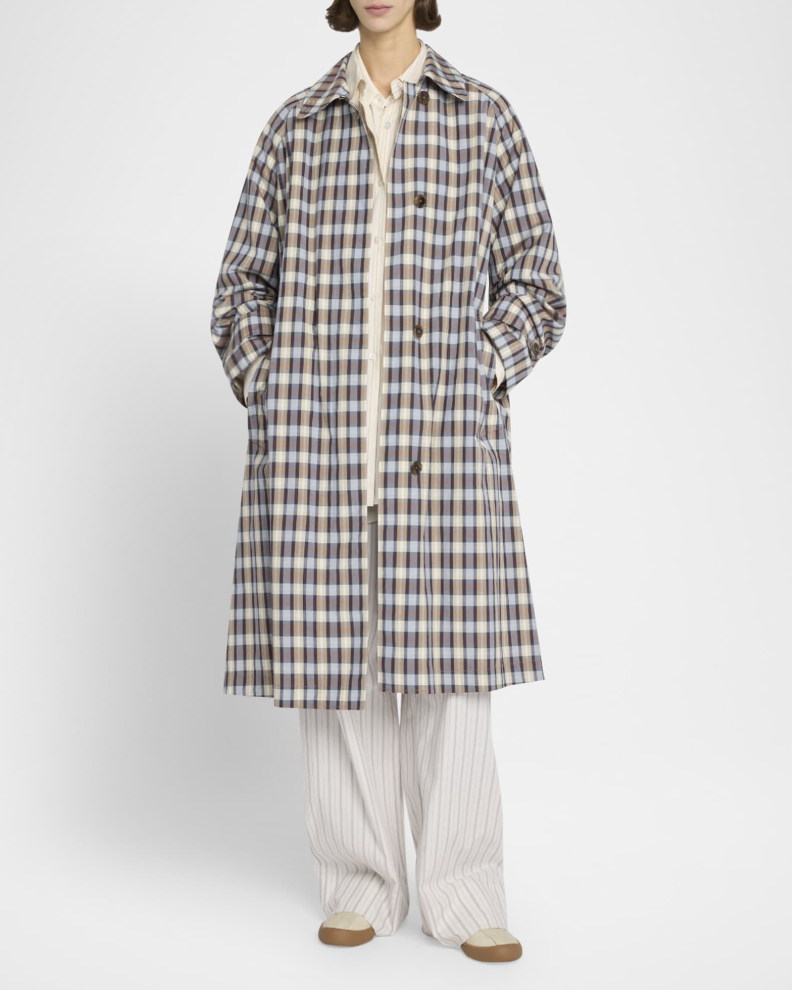 THE ROW Hypnosta Striped Straight-Leg Drawstring Pants
