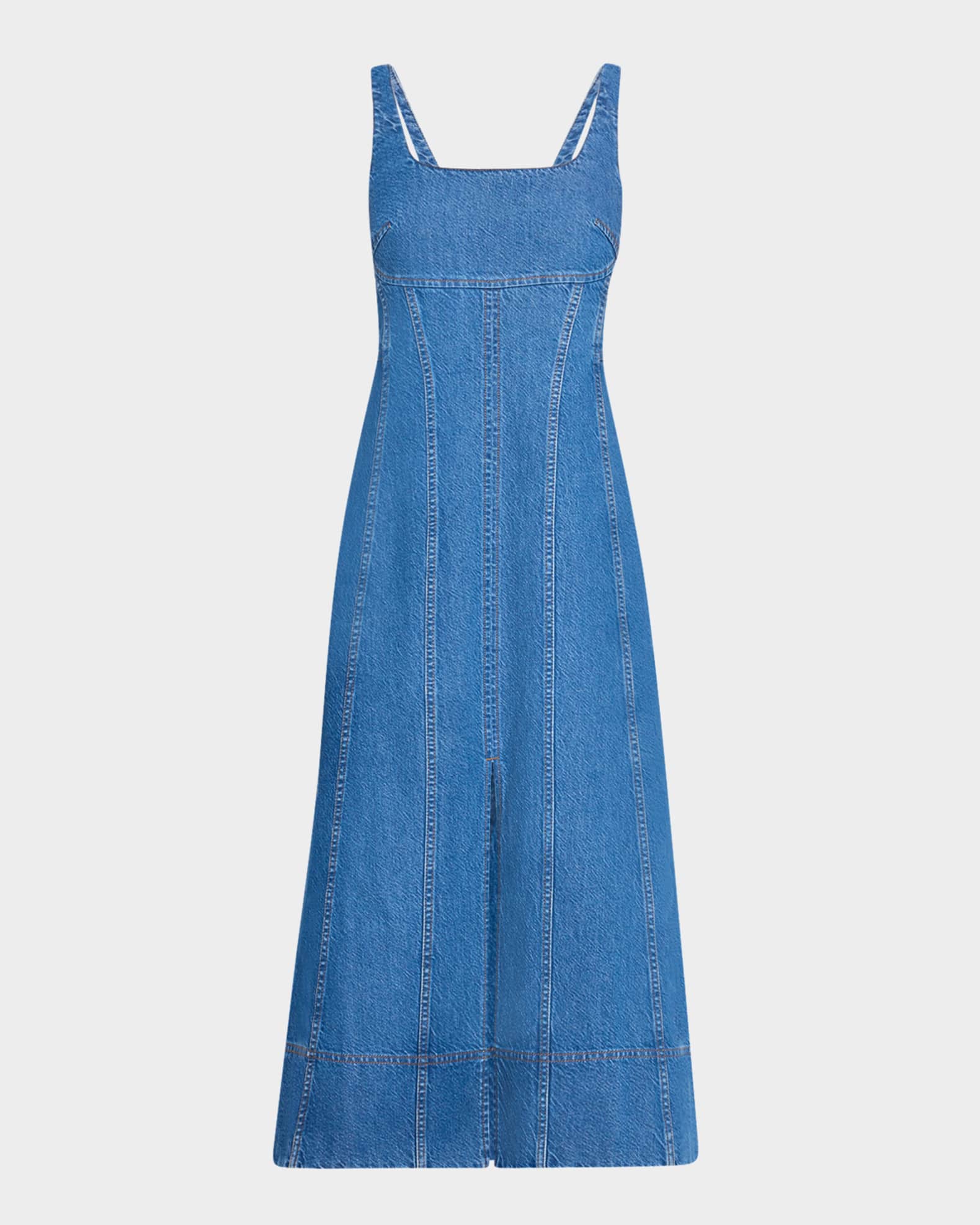 Felicity Sleeveless Denim Midi Dress 0