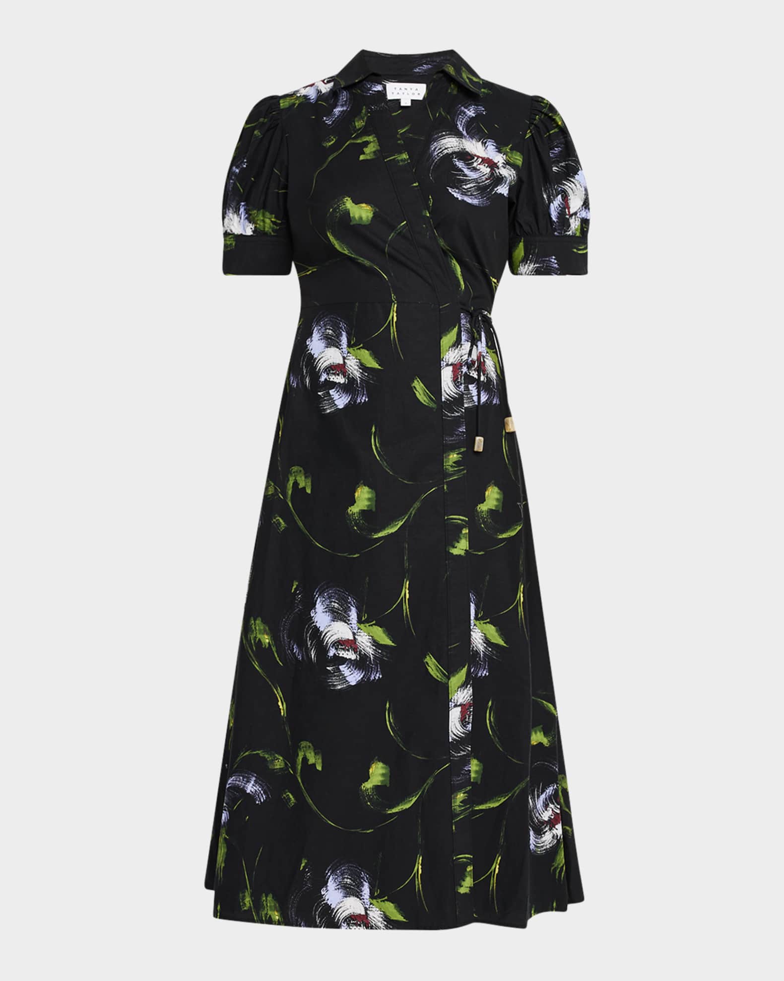 Shivon Printed Short-Sleeve Wrap Dress 0