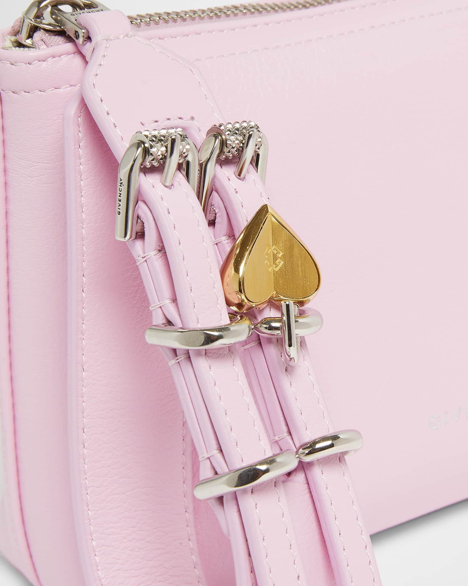 Givenchy Voyou Small Pouch Bag in Leather with Buckle and Heart