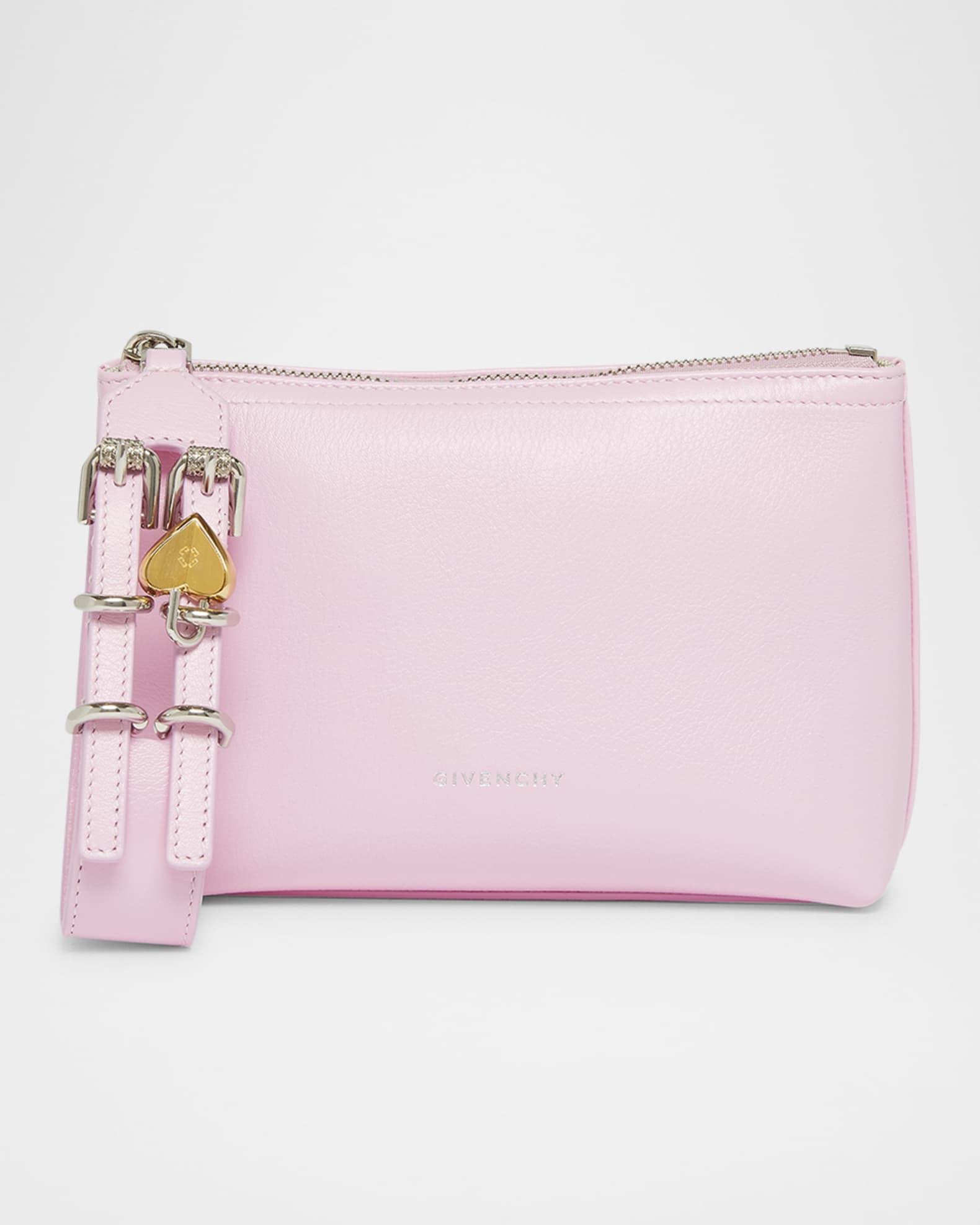 Givenchy Voyou Small Pouch Bag in Leather with Buckle and Heart