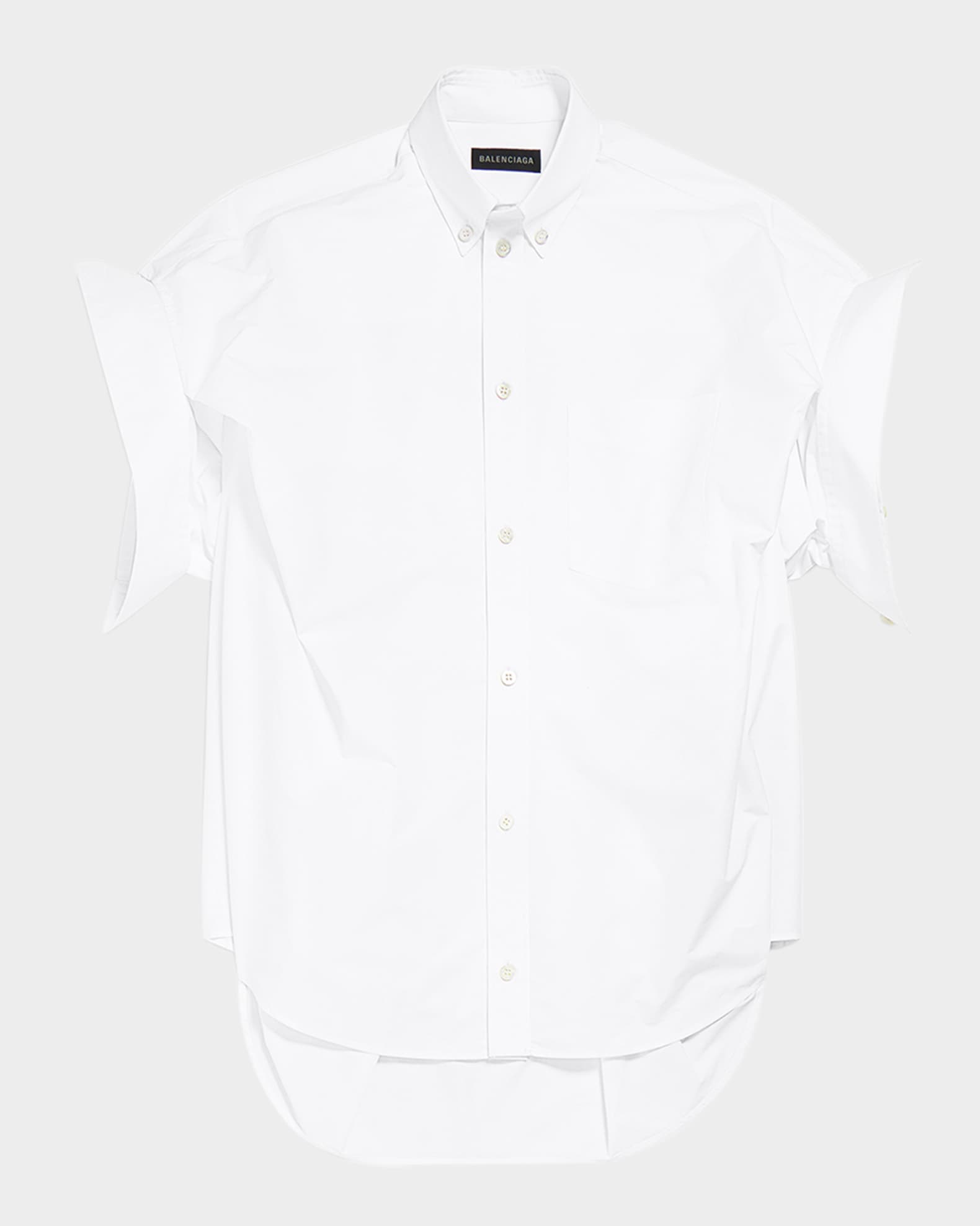 Tucked-Sleeve Button-Down Shirt 0
