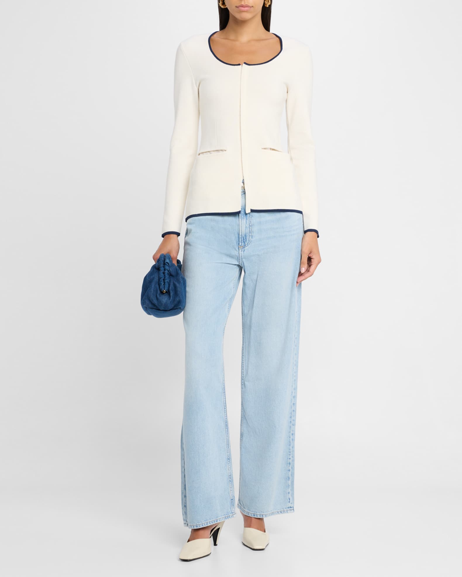 Ella Long-Sleeve Zip-Front Top 1