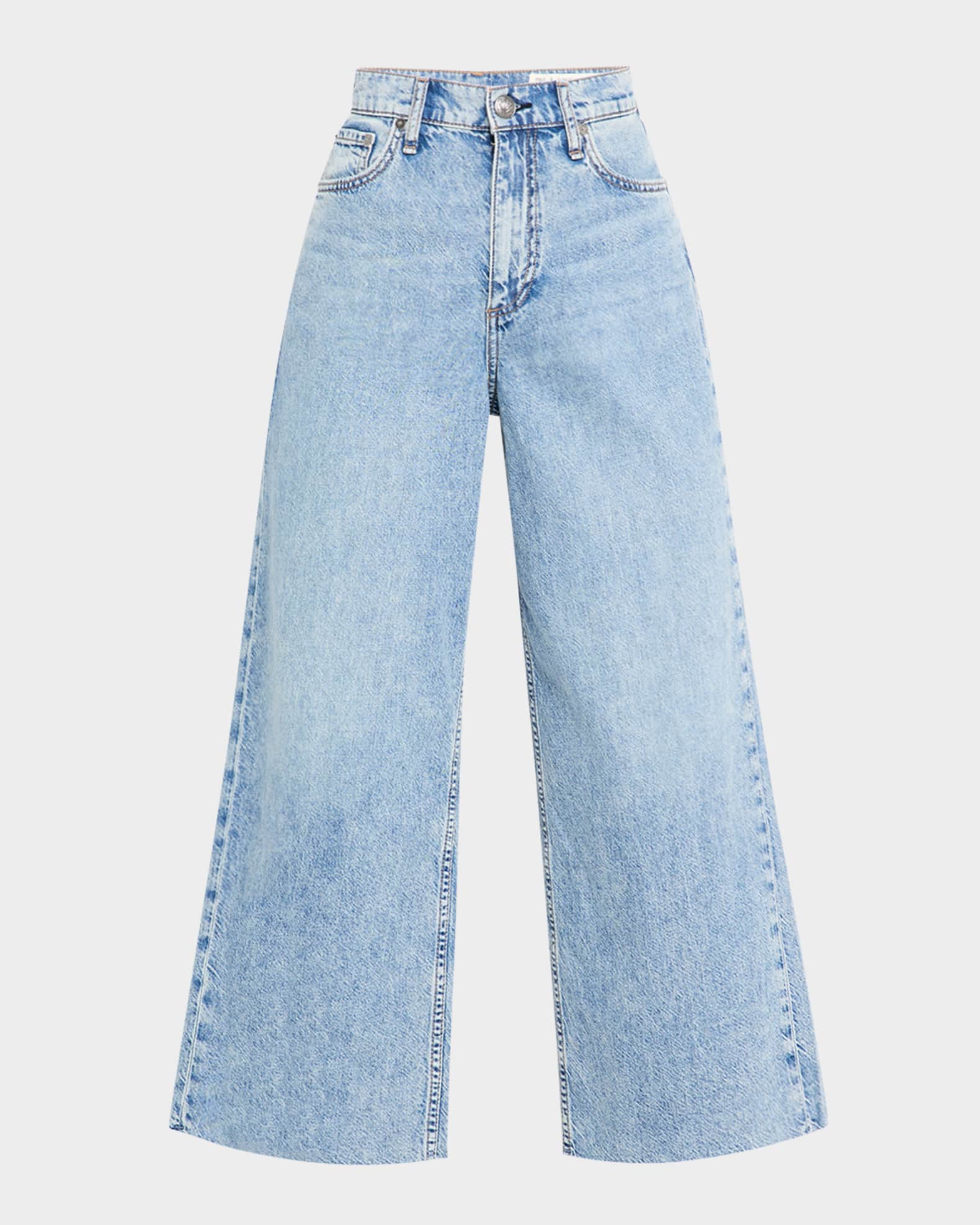Featherweight Andi High-Rise Wide Ankle Jeans 0