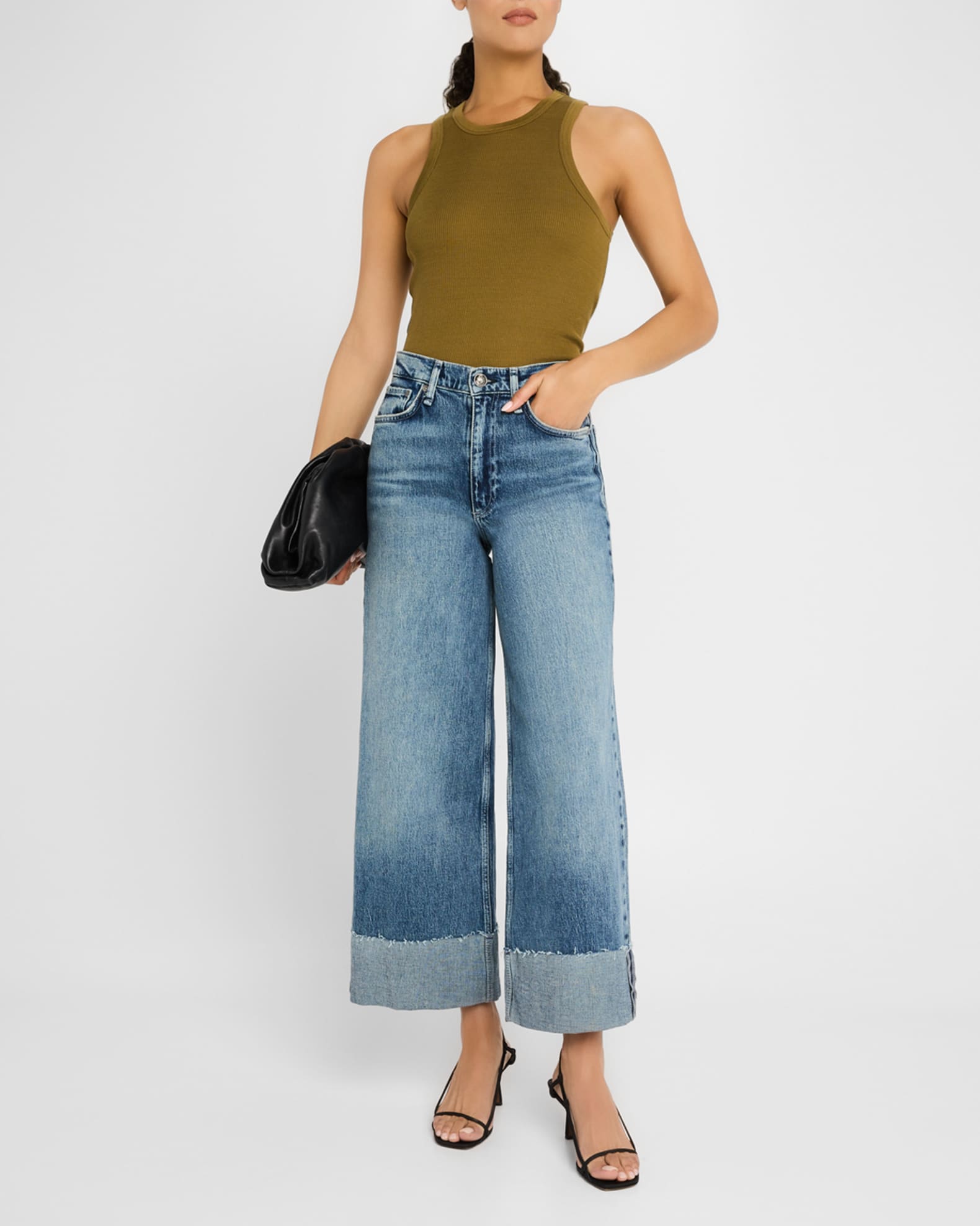 Sofie High-Rise Wide-Leg Ankle Cuff Jeans 1