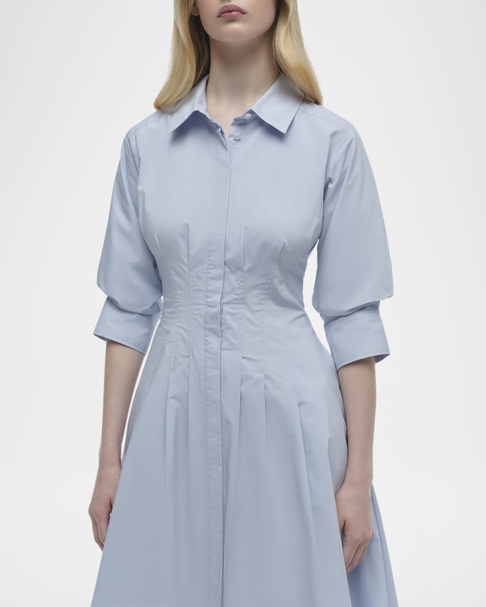 SIMKHAI Jazz Pintuck Midi Dress | Neiman Marcus