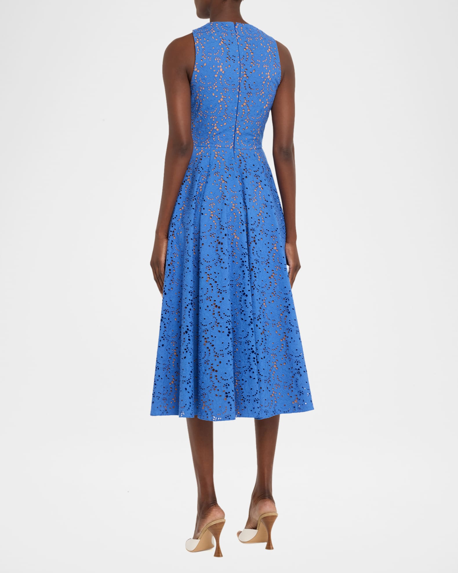 Michael Kors Collection Broderie Anglaise Crossover Halter Midi