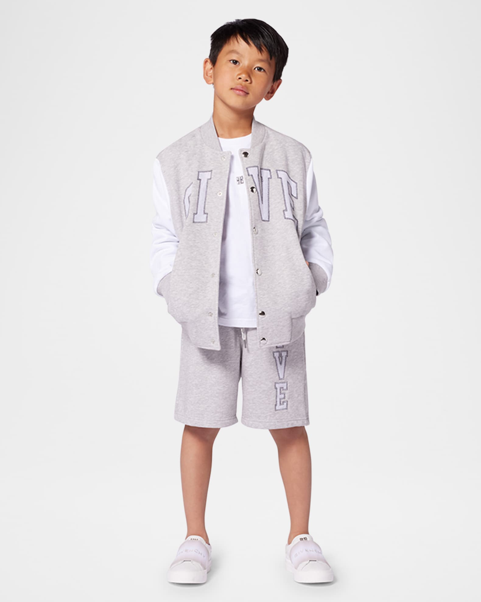  Boy's Embroidered Logo-Print Shorts, Size 4-6 1