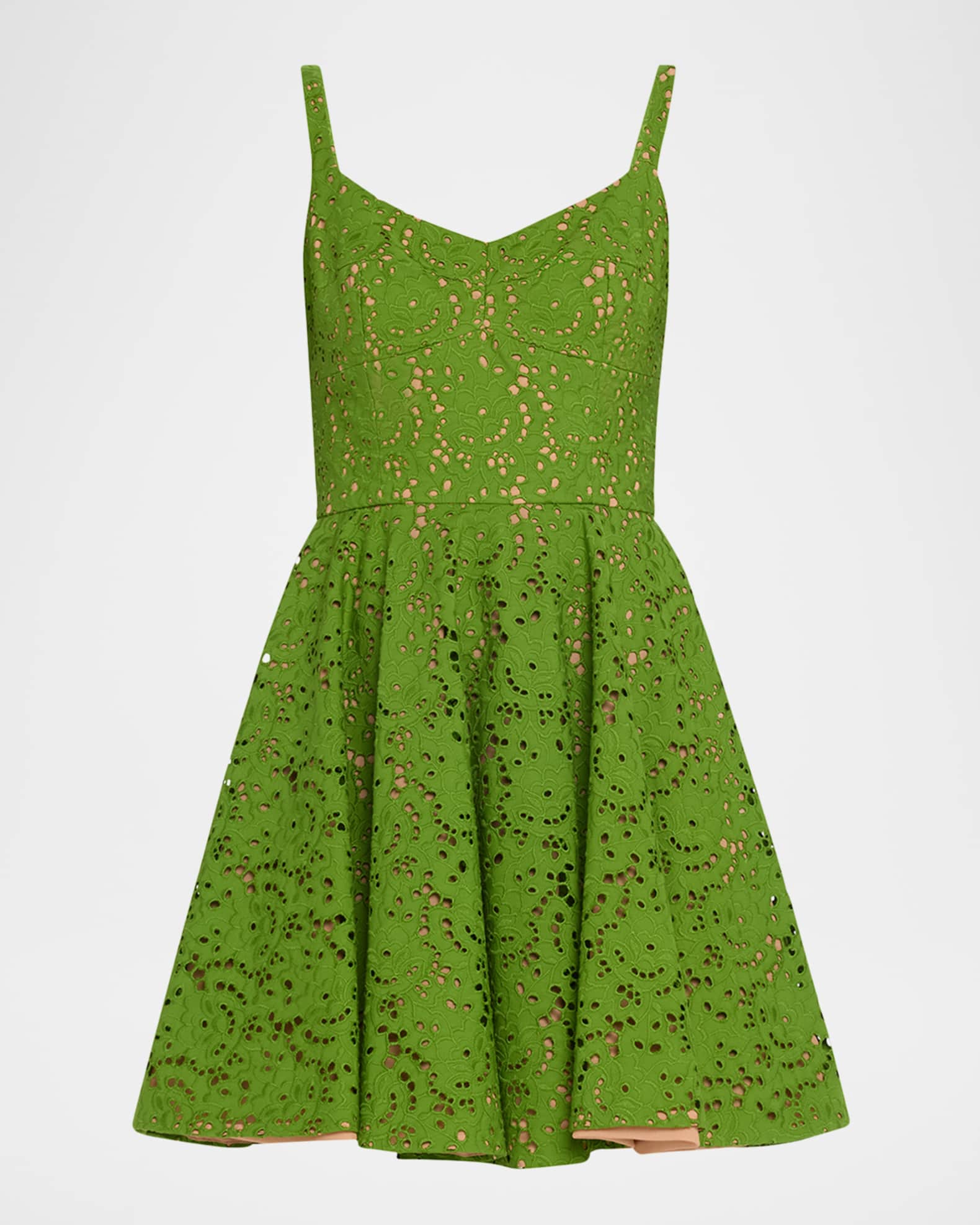 Michael Kors Collection Broderie Anglaise Bustier Mini Dress | Neiman Marcus