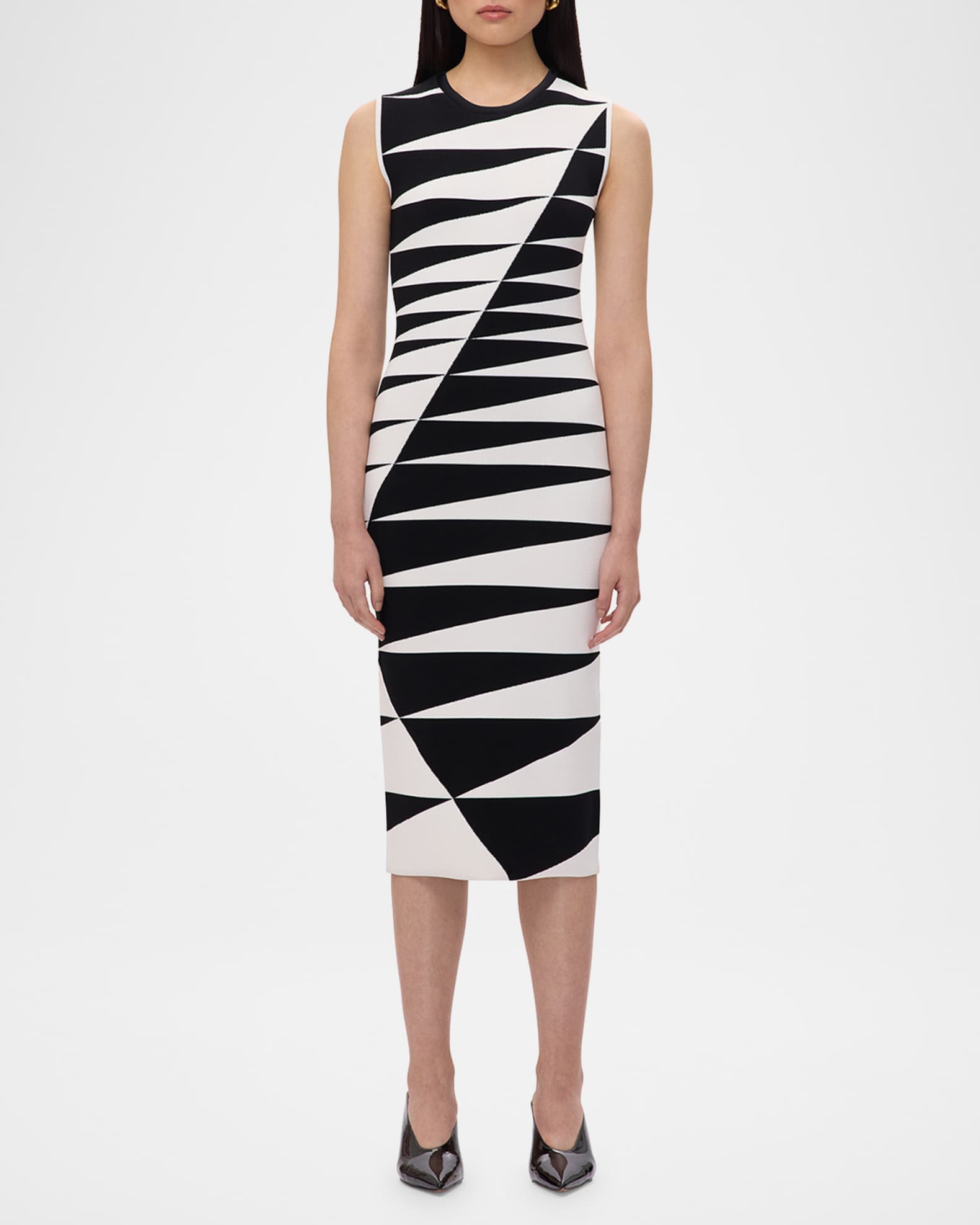 Valeria Abstract Sleeveless Midi Dress 1