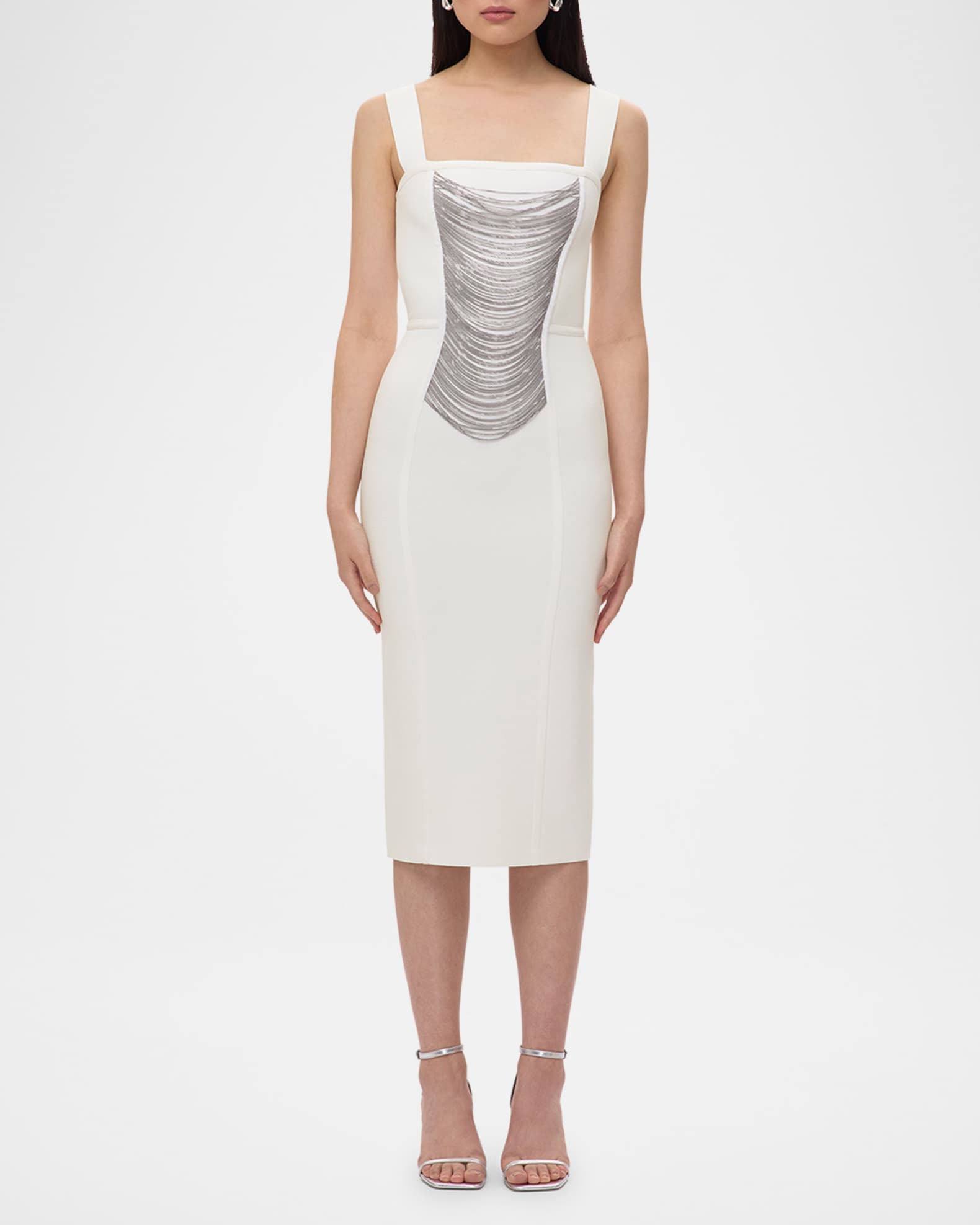 Francesca Draped Chain Midi Dress 1
