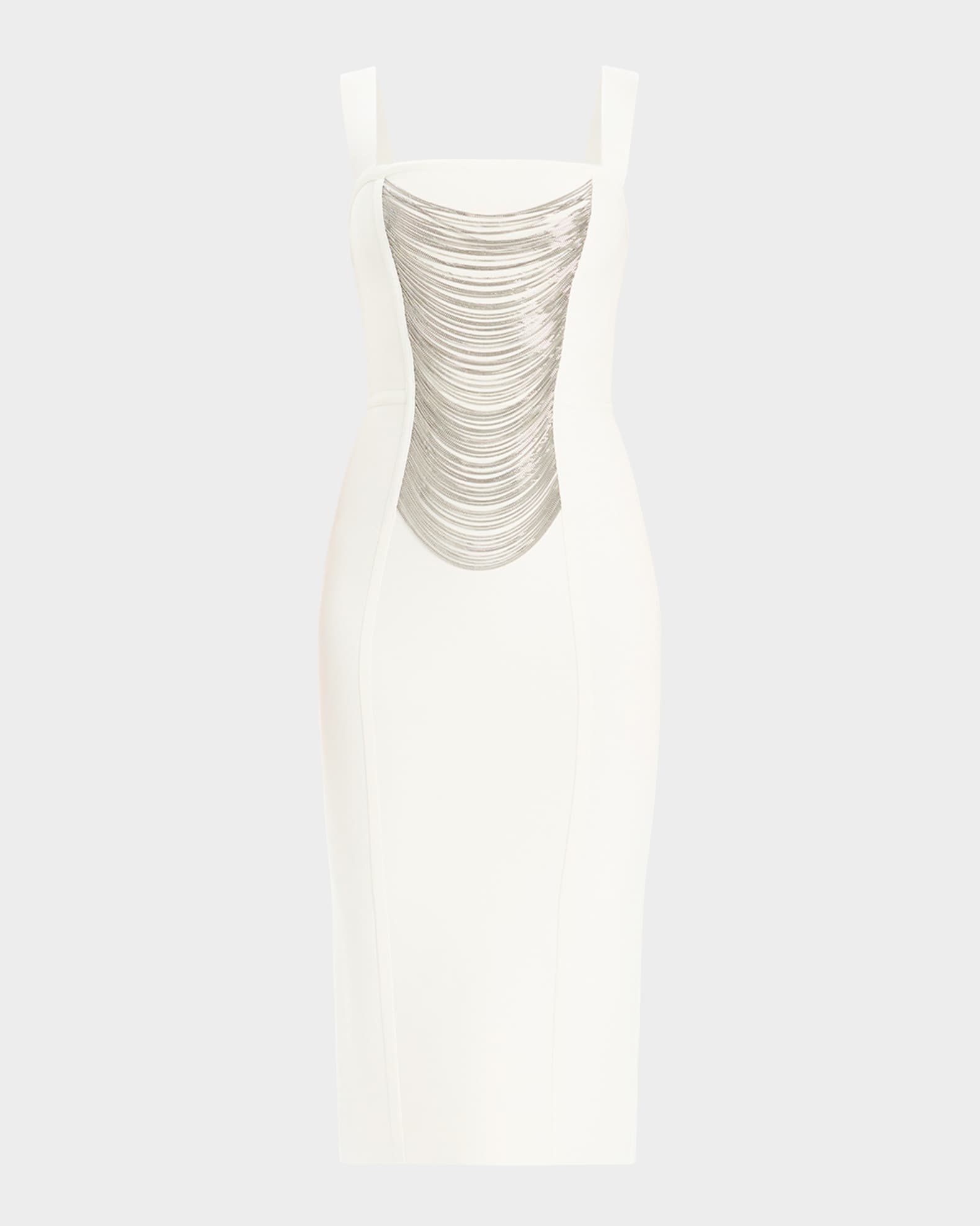 Francesca Draped Chain Midi Dress 0