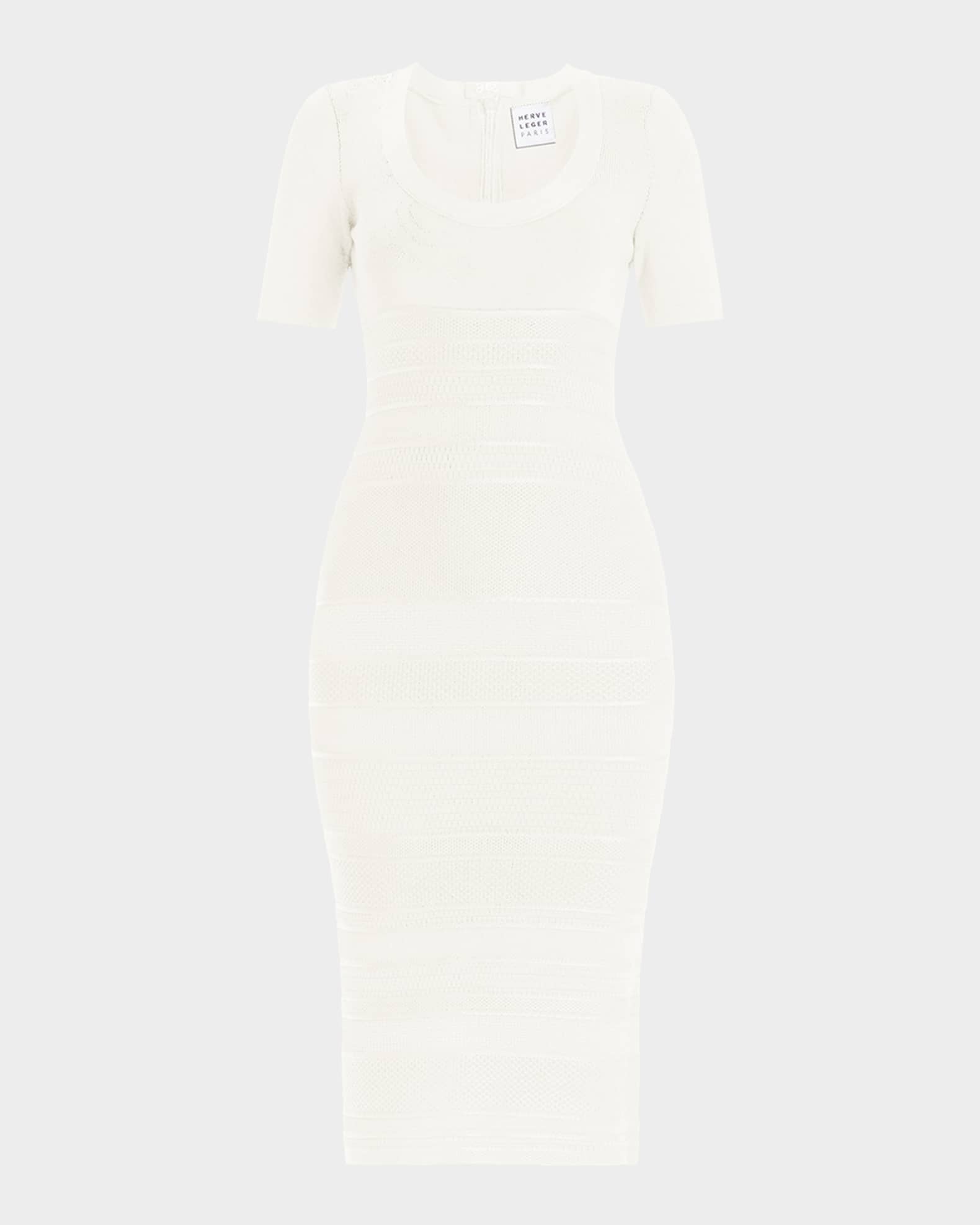 Marianne Short-Sleeve Midi Bandage Dress 0