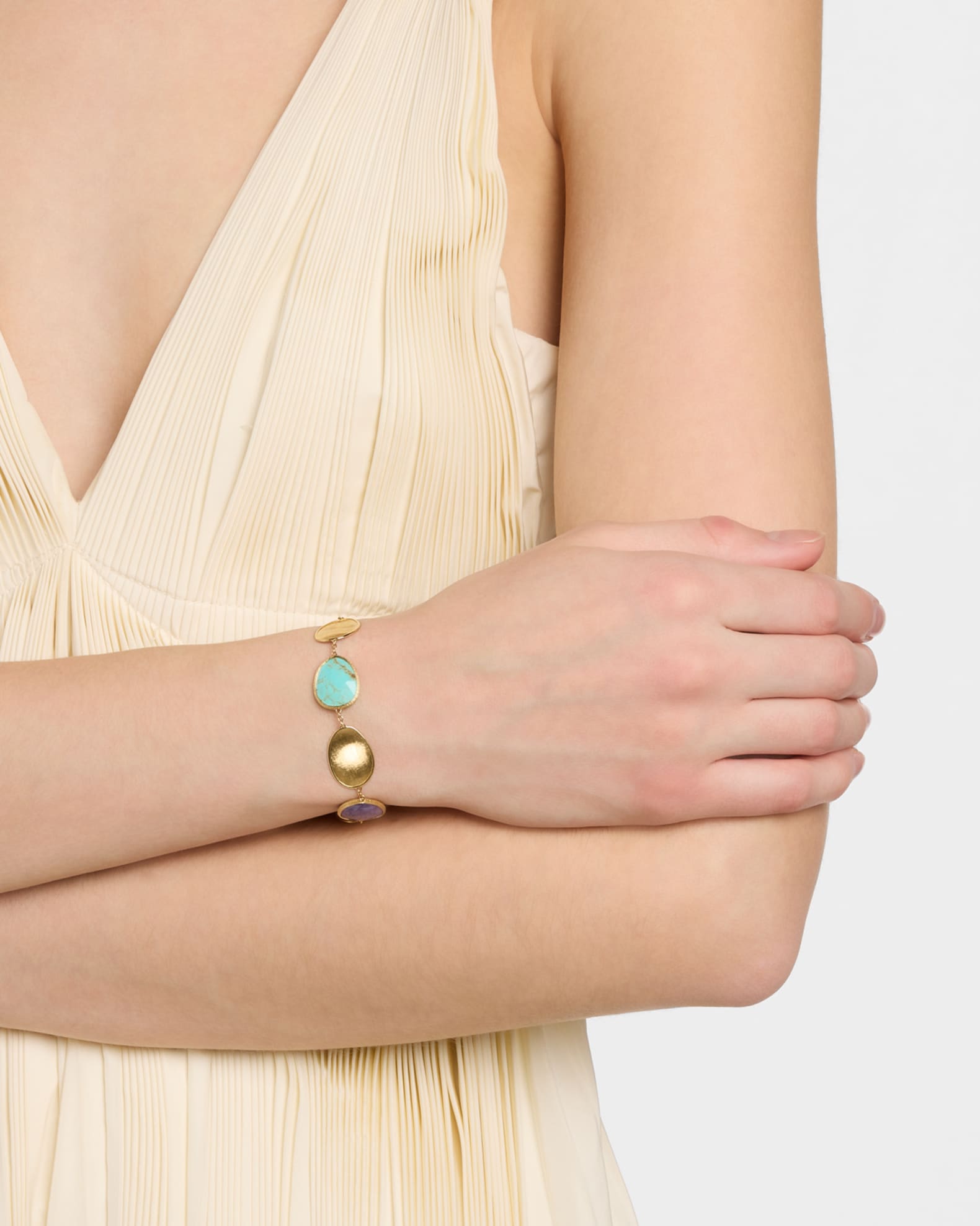 Lunaria 18K Yellow Gold Bracelet with Mixed Stones 1