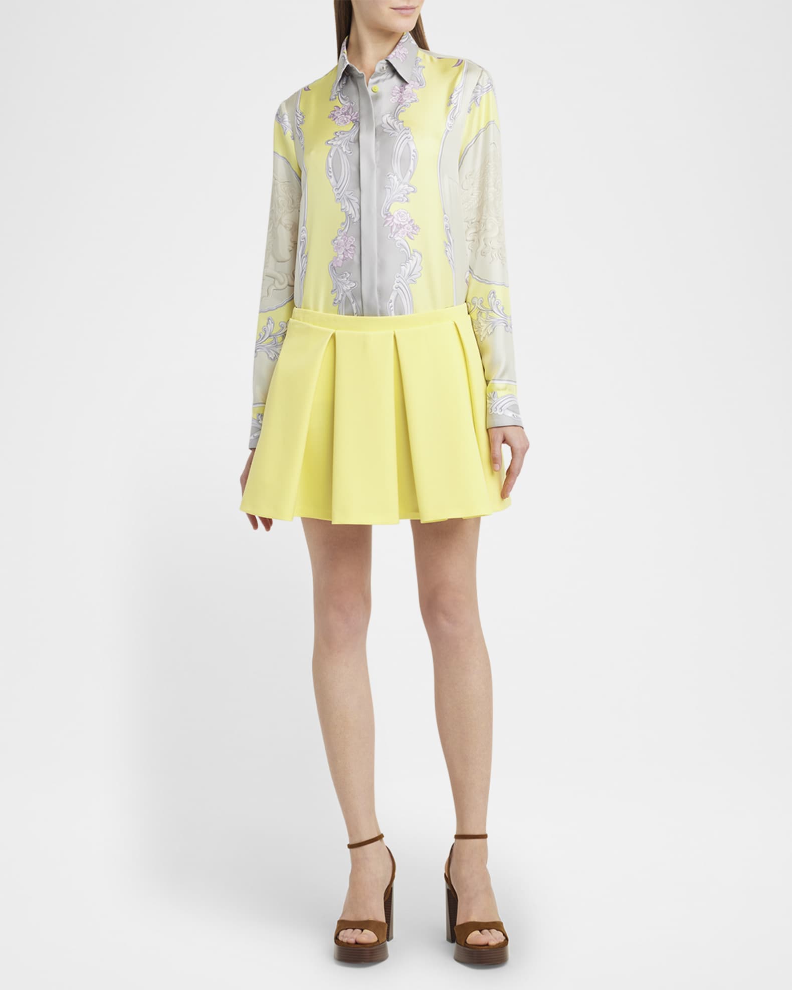 Medusa Cameo Foulard Silk Twill Formal Shirt 1