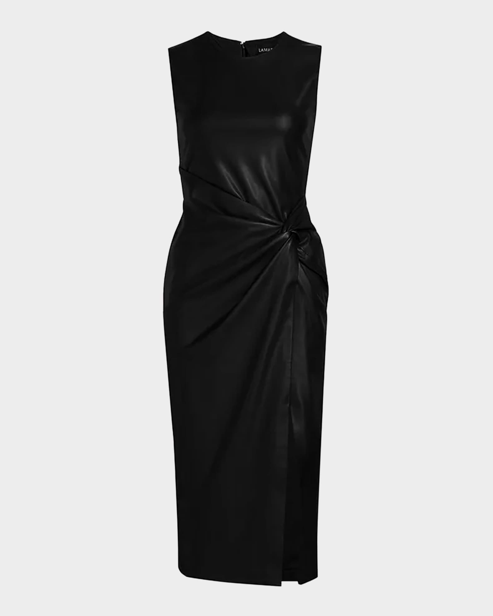 Asymmetric Faux Leather Dress 0