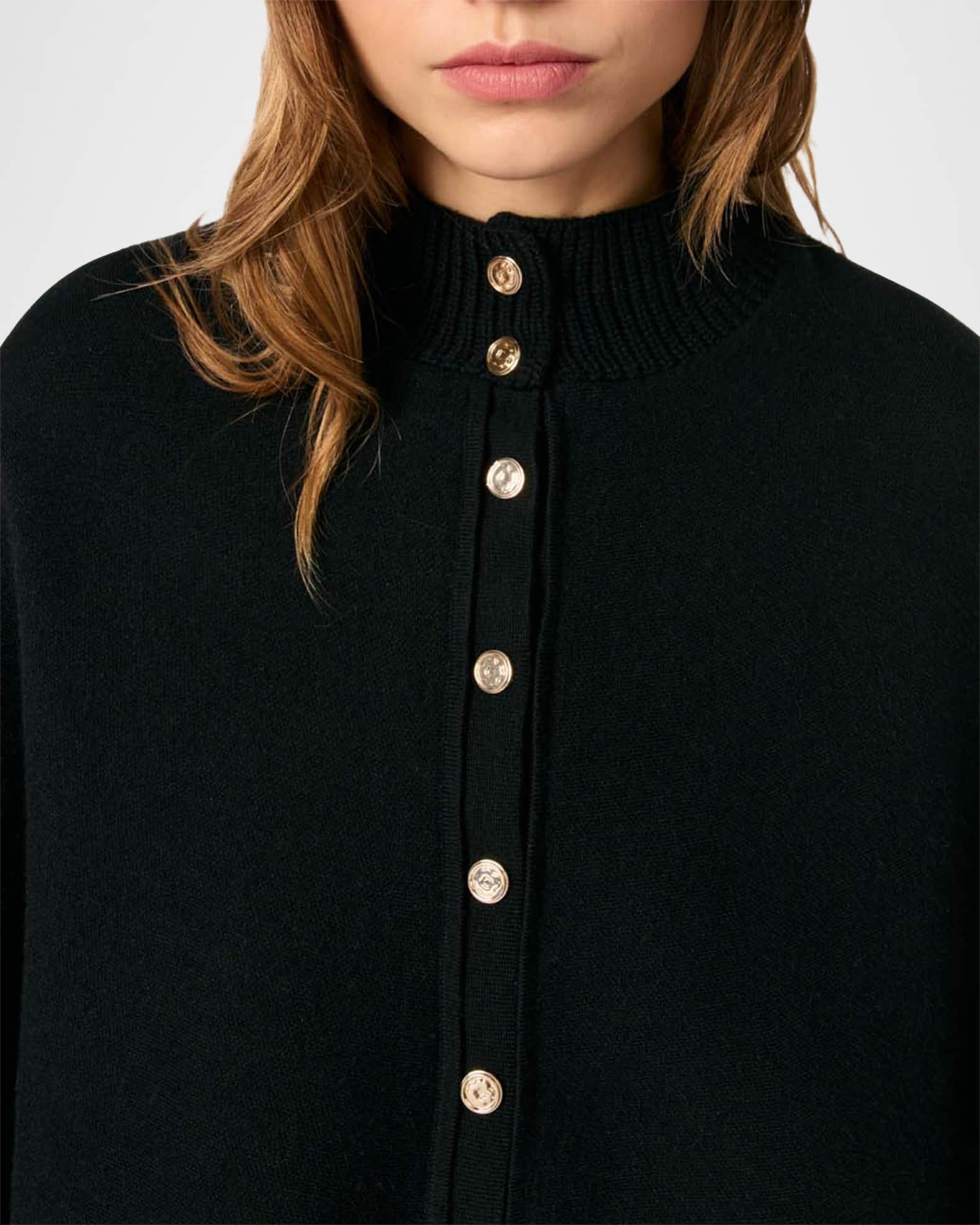 Maje Mycape Blocked-Knit Layered Cardigan | Neiman Marcus