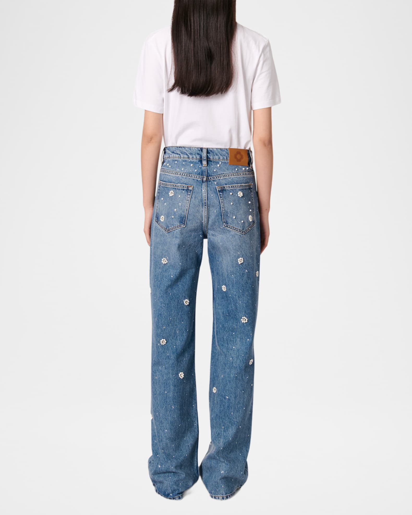 FLOWER EMBROIDERED WIDE JEANS サイズ1 fetico FLOWER EMBROIDERED WIDE JEANS