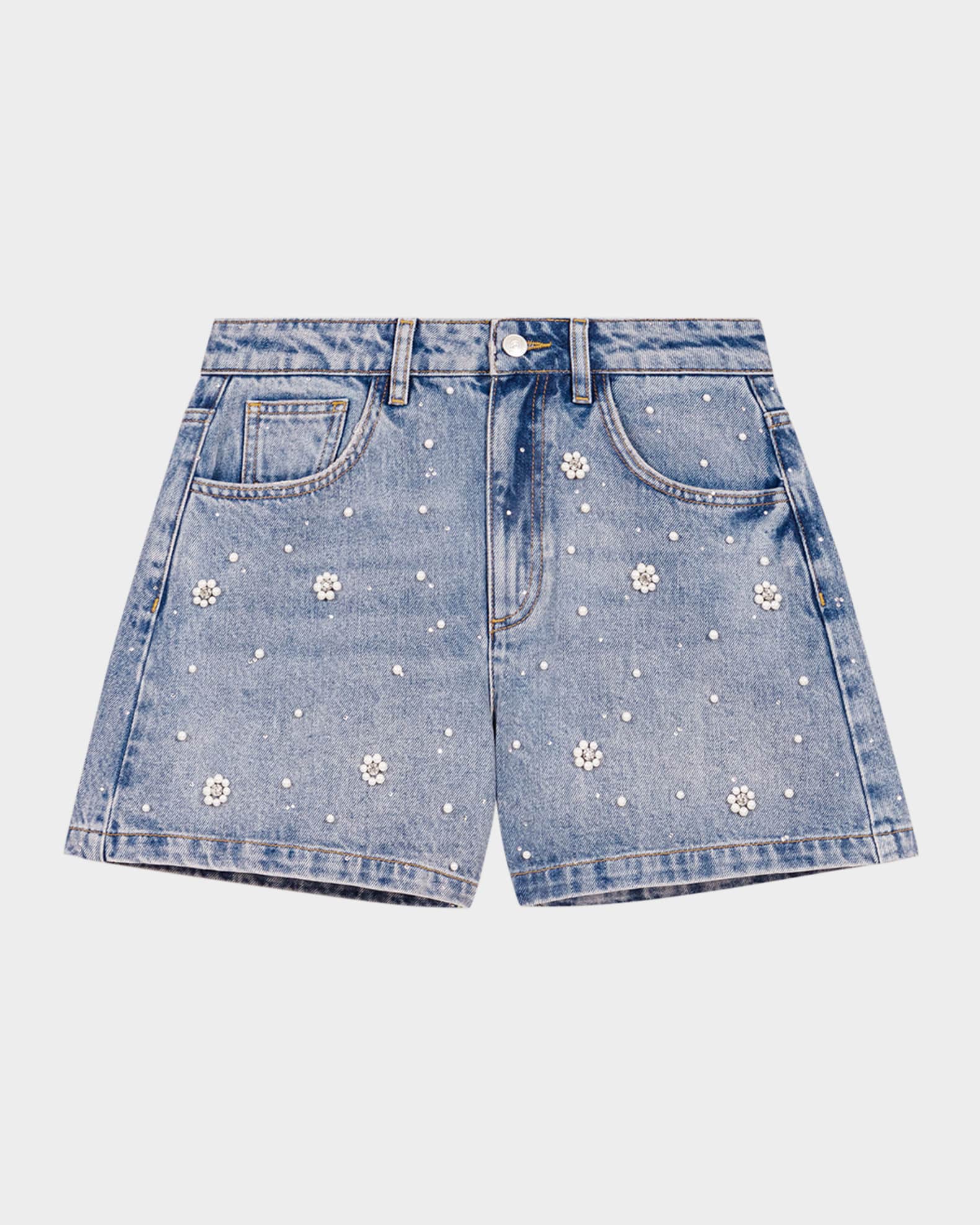 Icarla Embellished Denim Shorts 0