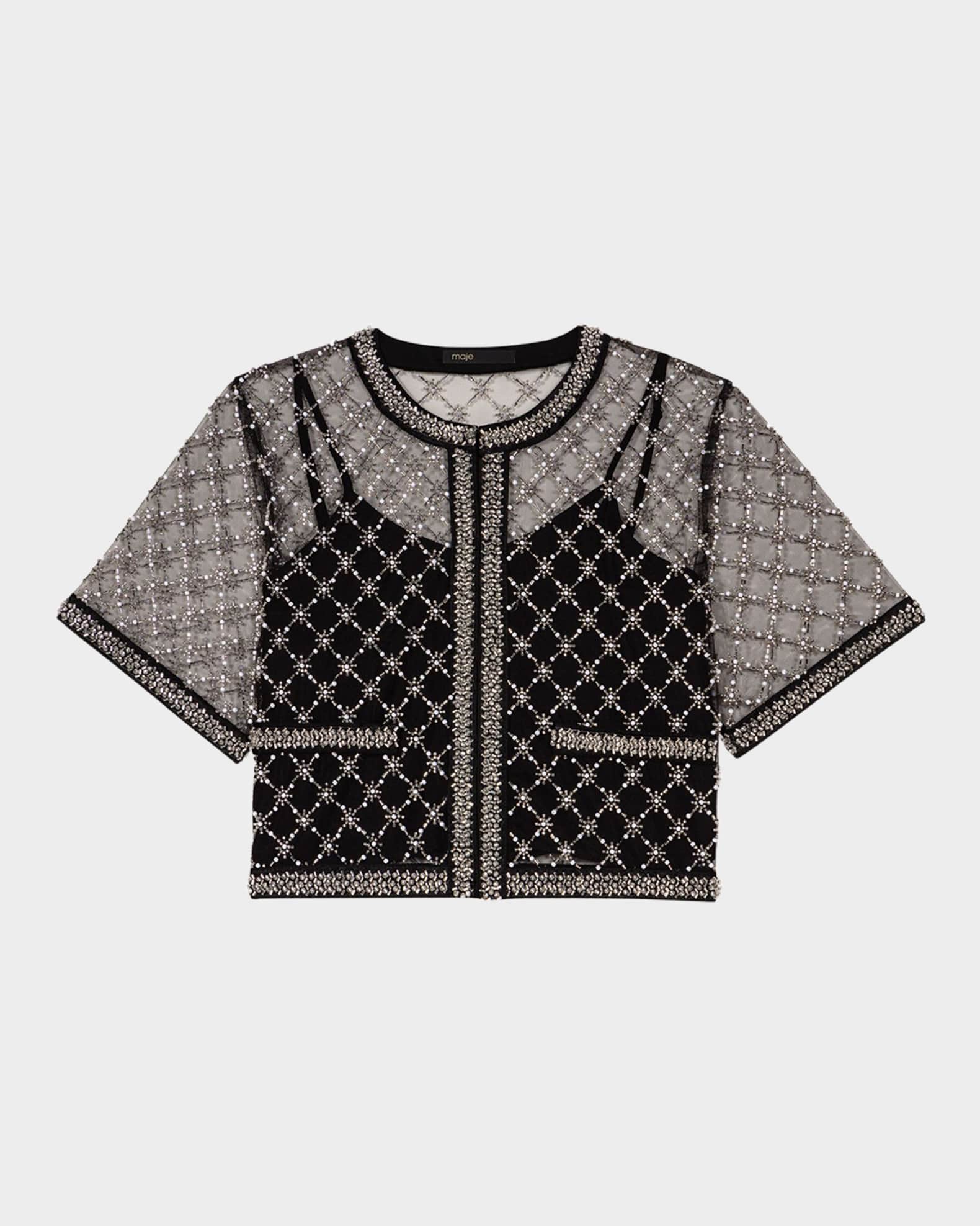 Lione Sizelle Embroidered Tulle Top 0