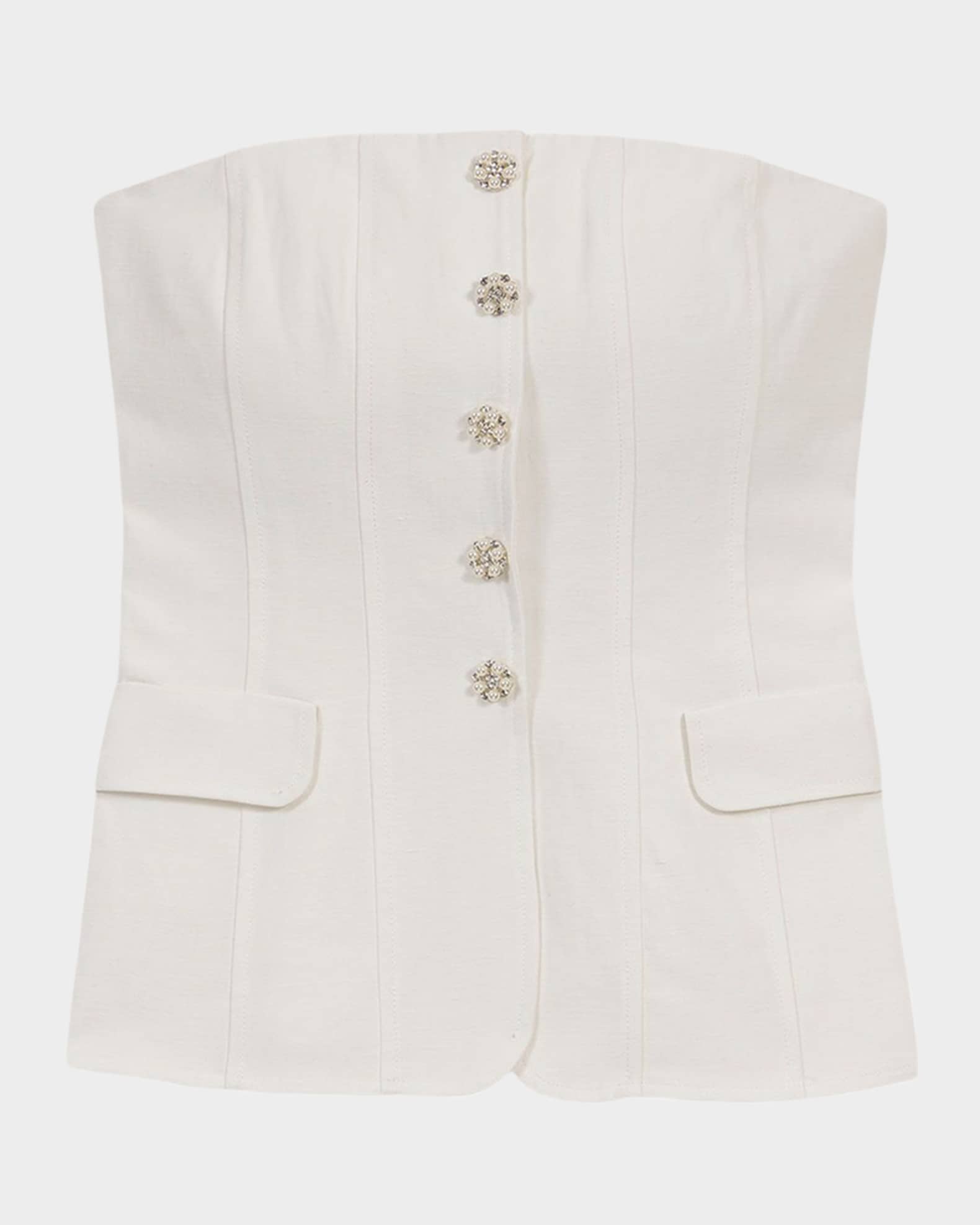 Livalu Strapless Linen-Blend Top 0