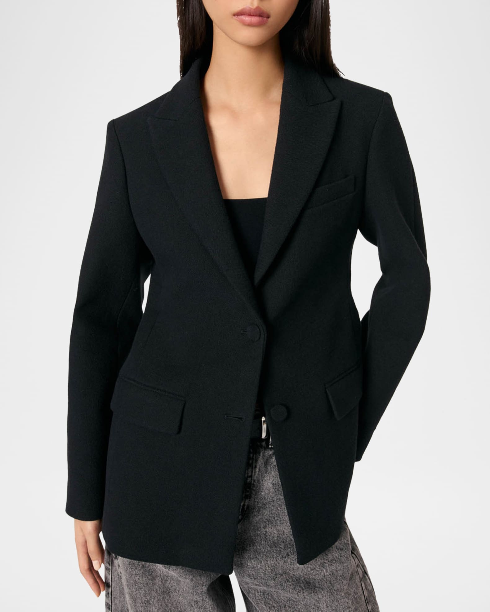 Maje Vichard Tailored Single-Breasted Blazer | Neiman Marcus
