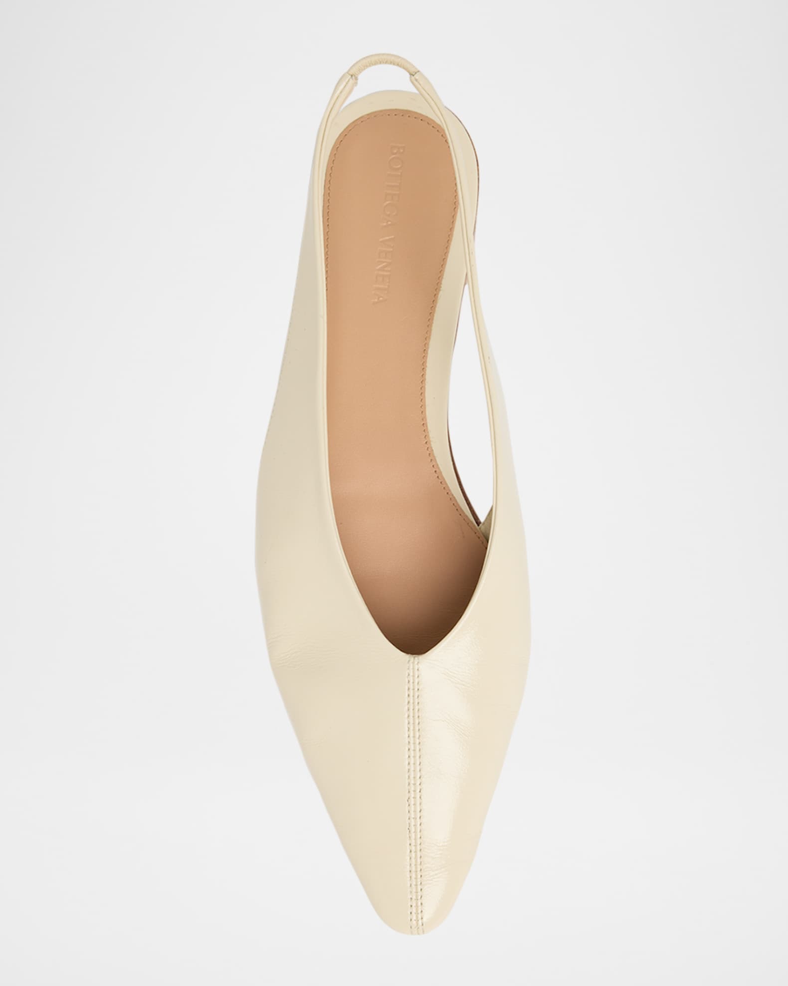 BOTTEGA VENETA Sofia flat leather slingback ソフィア Sofia leather slingback flats in white - Bottega Veneta