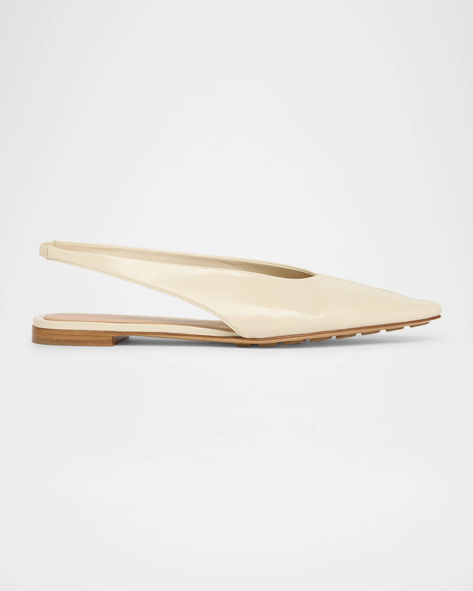 Slingback Pointed Leather Ballet Flats 0