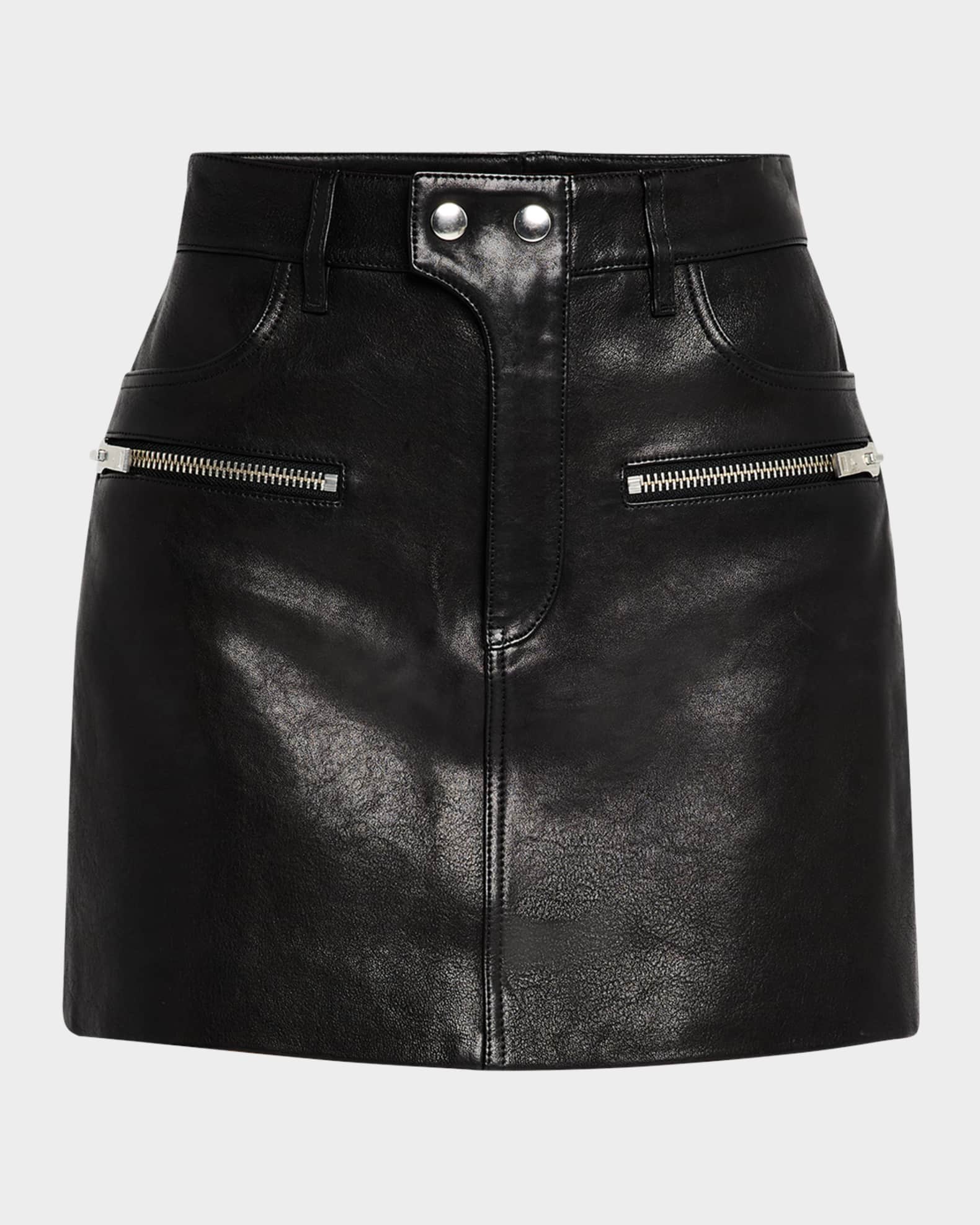 Steel Leather Mini Skirt