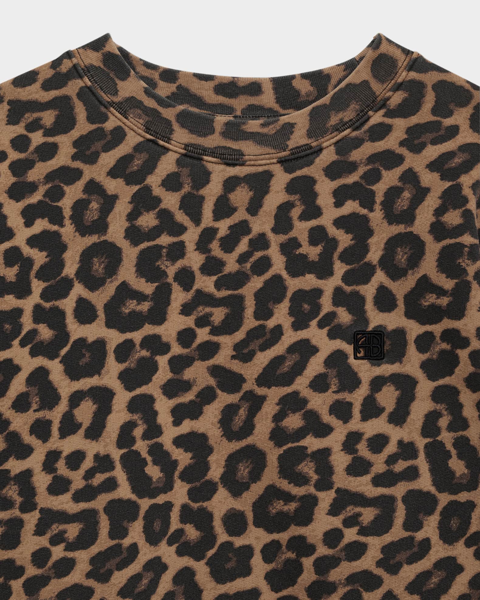 ANINE BING Miles Leopard Crewneck Sweatshirt | Neiman Marcus ANINE BING Miles Leopard Crewneck Sweatshirt | Neiman Marcus